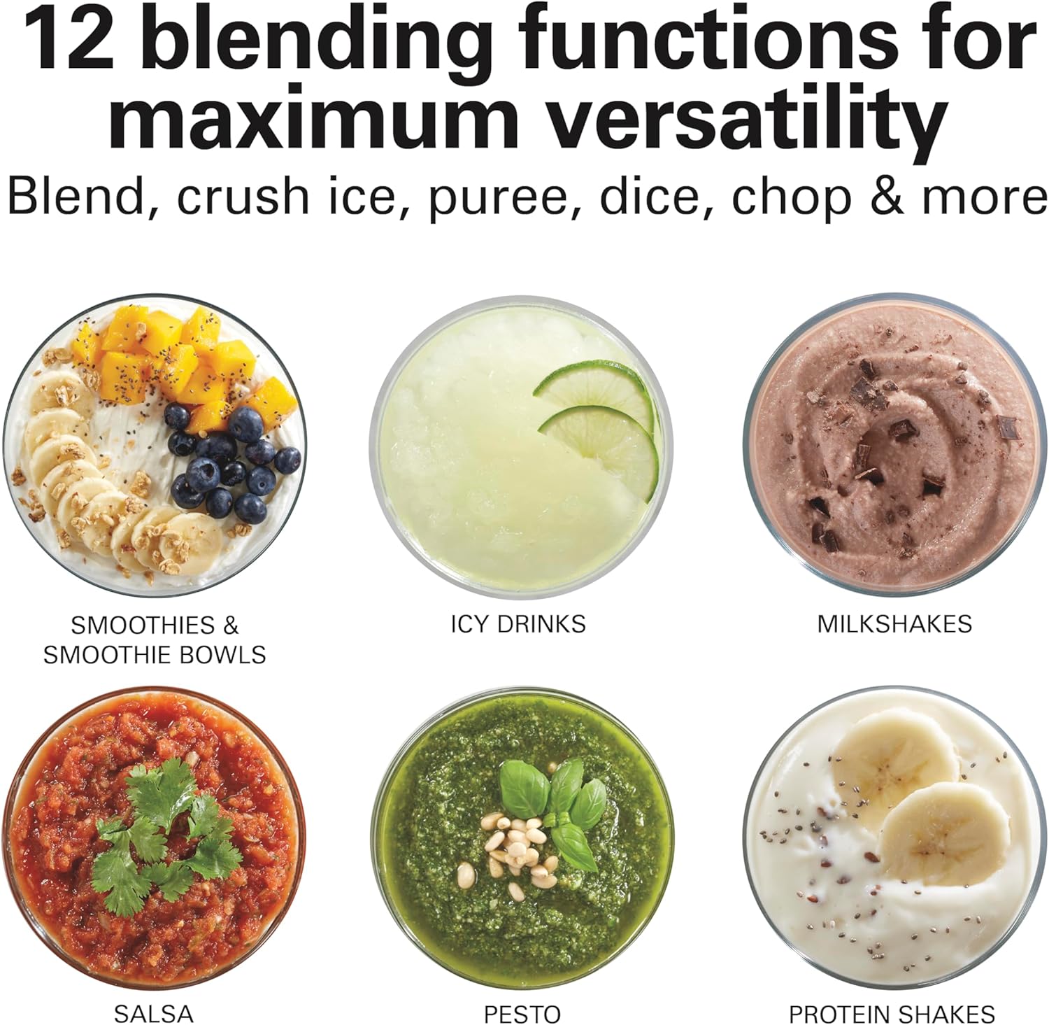 Hamilton Beach Power Elite Wave Action Blender For Shakes and Smoothies, 40 Oz Glass Jar, 12 Functions Including Puree, Crush Ice, Stainless Steel Ice Sabre Blades, 700 Watts, Black (58148A)