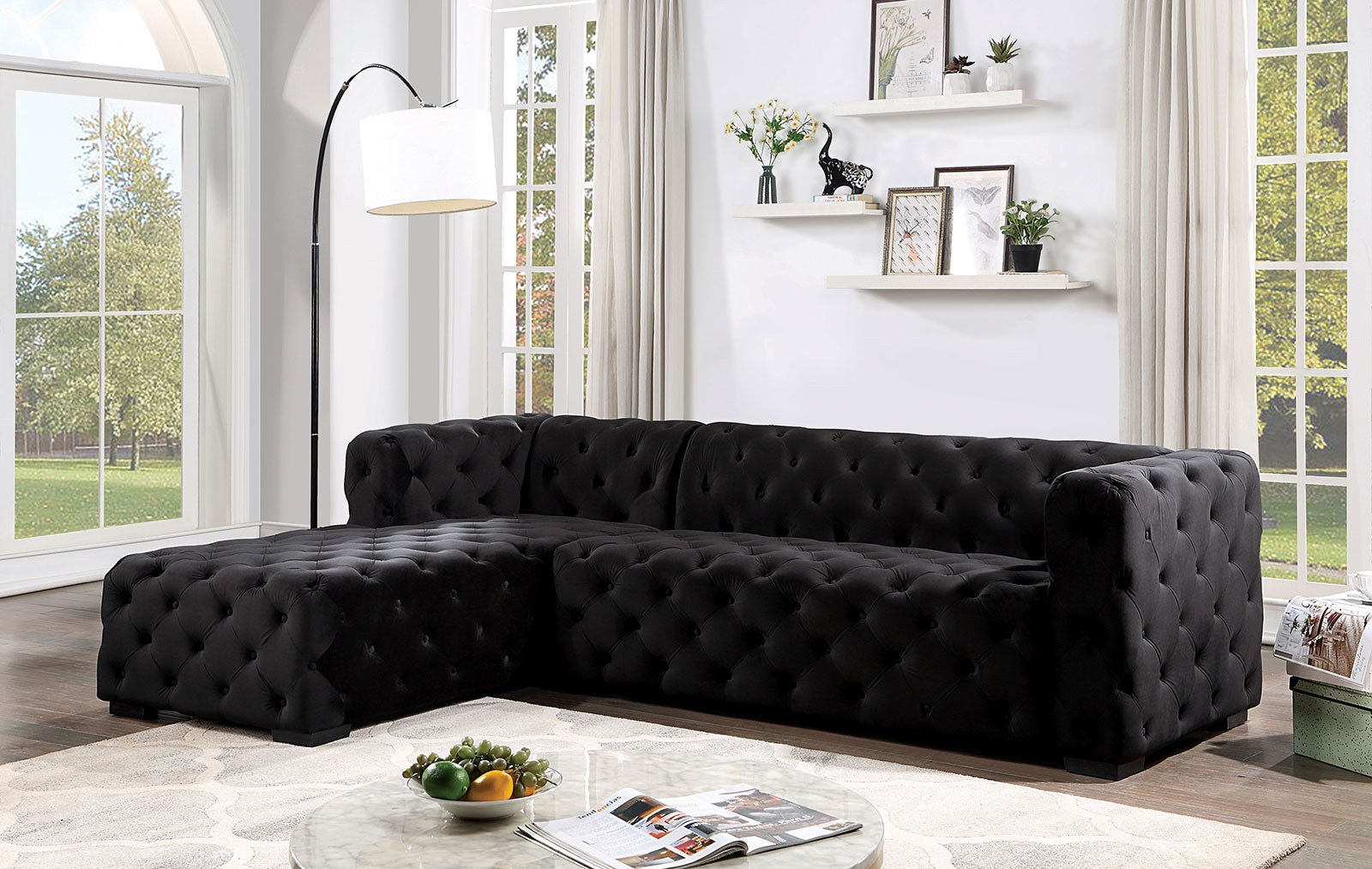 ZENAIDE Sectional, Black