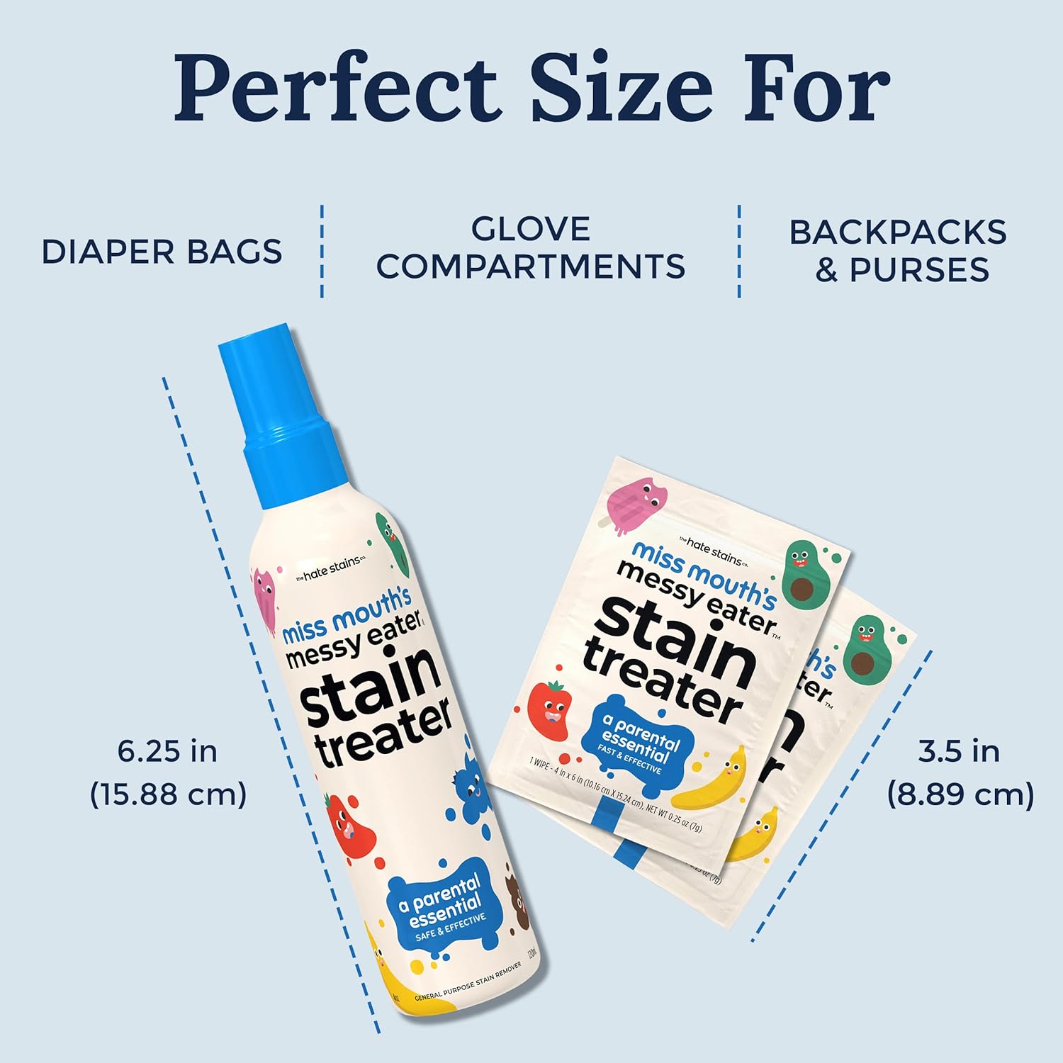Miss Mouth's Messy Eater Stain Treater Spray - 4oz Stain Remover - Newborn & Baby Essentials - No Dry Cleaning Food, Grease, Coffee Off Laundry, Underwear, Fabric