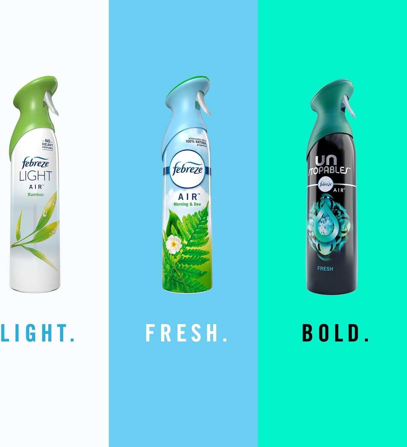Febreze Unstopables Air Effects Odor-Fighting Air Freshener Fresh, 8.8 oz. Aerosol Can, Pack of 3