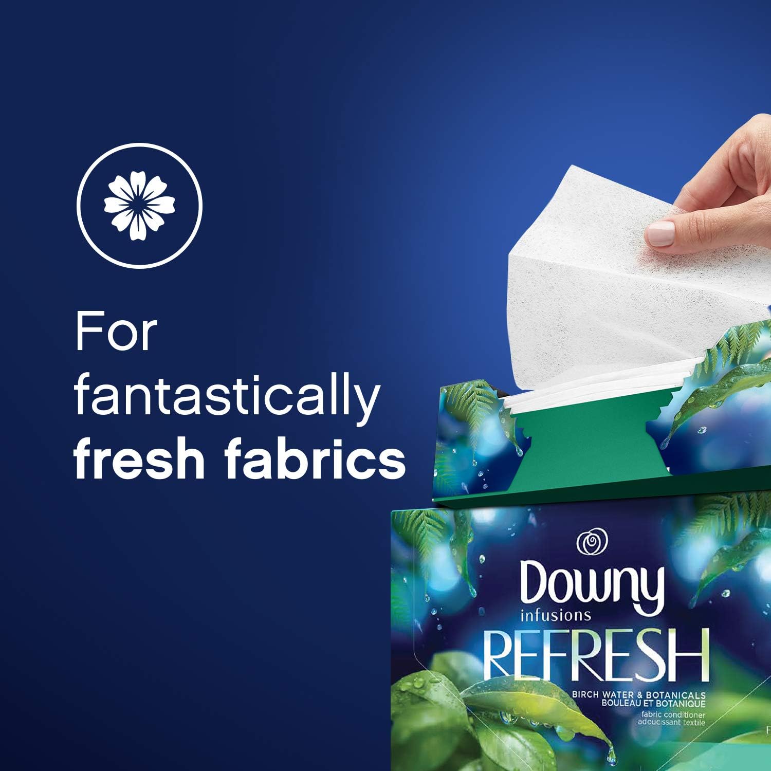 Downy Infusions Mega Dryer Sheets, Laundry Fabric Softener, CALM, Lavender and Vanilla Bean, 180 Count (3 box of 60 sheets)