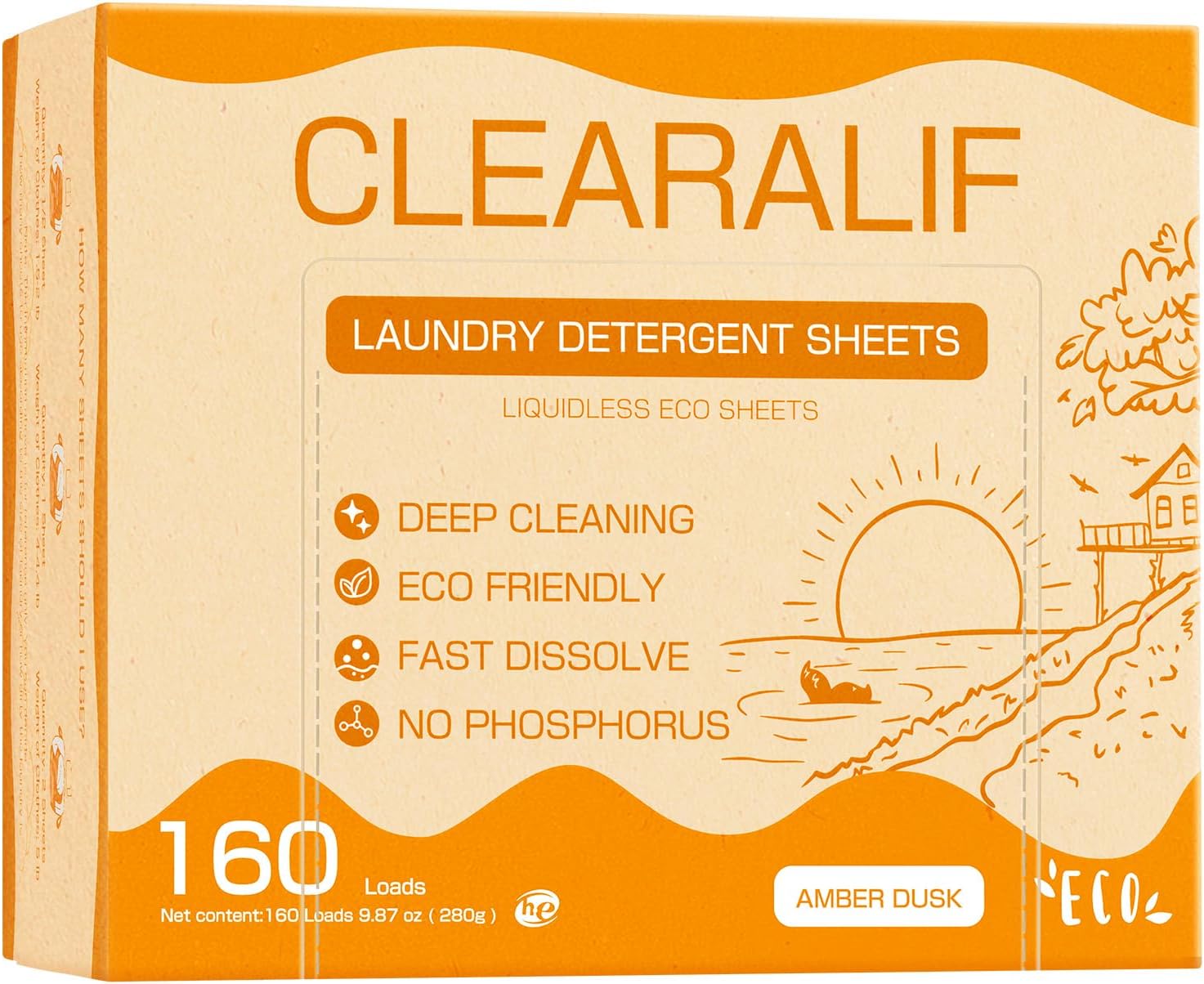 CLEARALIF Laundry Detergent Sheets Up to 160 Loads, Fresh Linen - Great For Travel,Apartments, Dorms,Laundry Detergent Strips Eco Friendly & Hypoallergenic