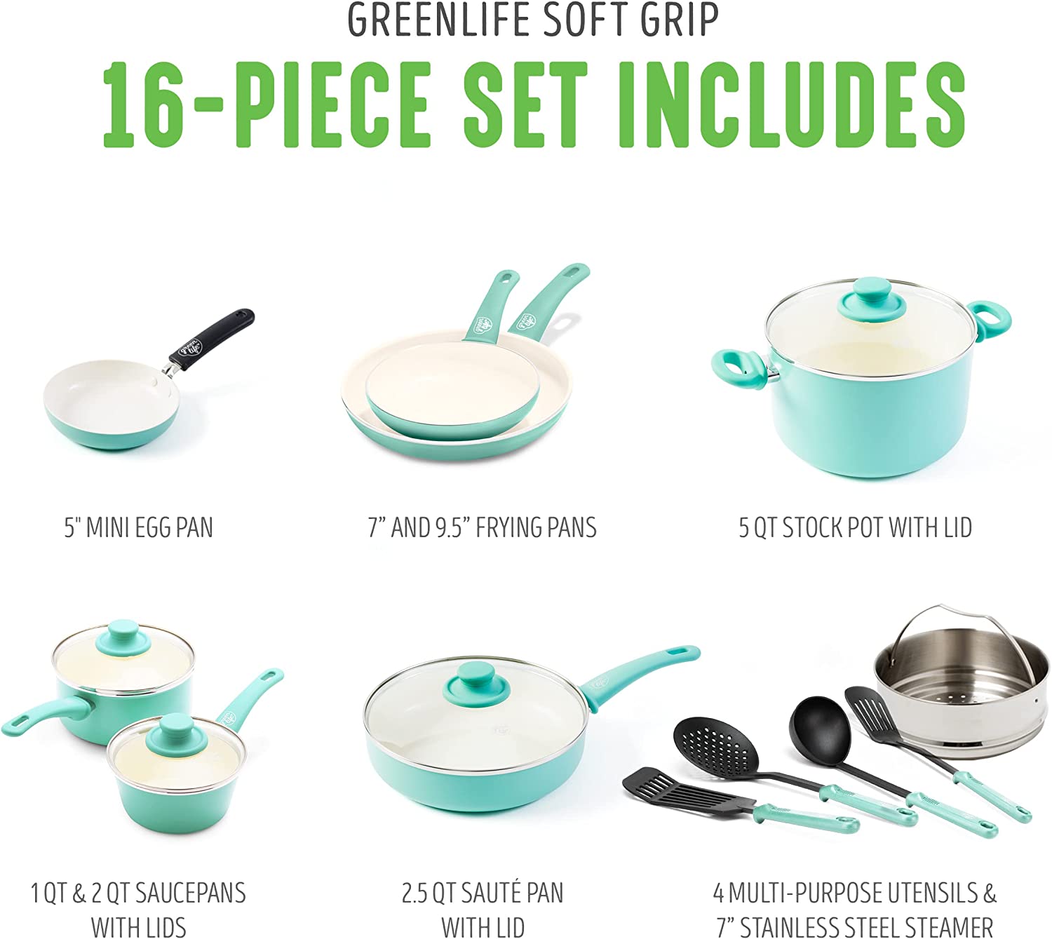 Ceramic non-stick 12-piece pan set