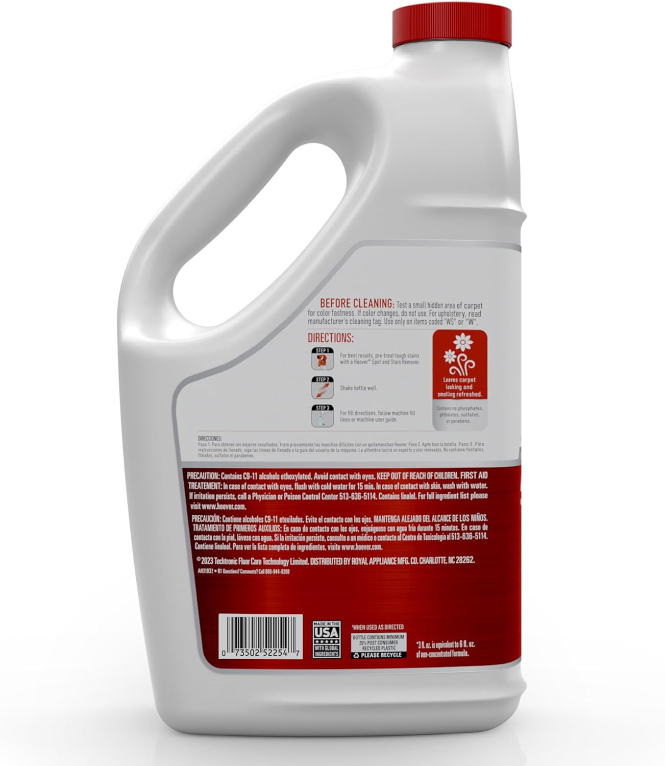 Hoover Renewal Carpet Cleaner Solution, 64 oz., Fresh Meadows Scent, Everyday Carpet Shampoo Solution, Removes Dirt and Grime from Carpet and Upholstery, Pair with Hoover Carpet Cleaner Machine