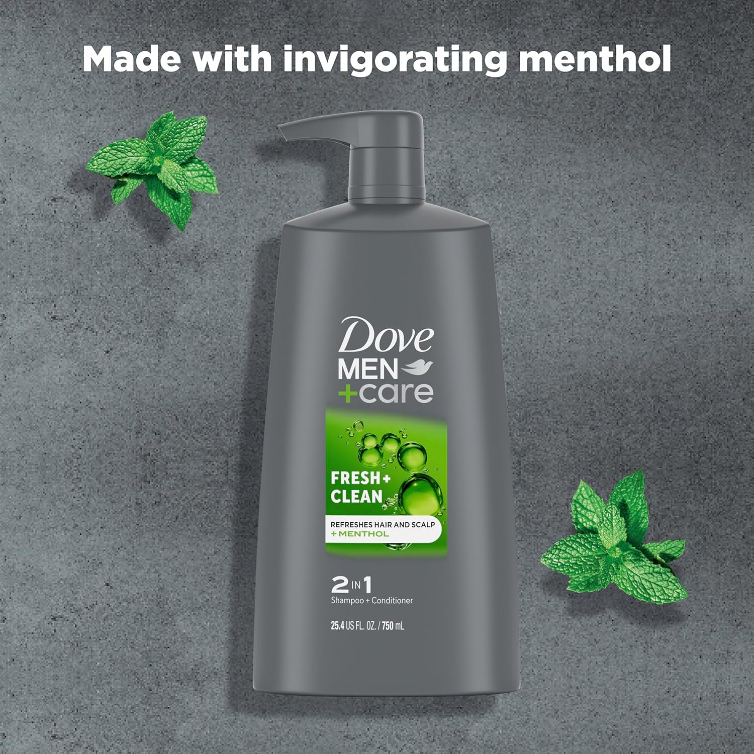 DOVE MEN + CARE 2-in-1 Shampoo and Conditioner Fresh and Clean 4 Count Nourishes and Invigorates Helps Strengthen Hair 25.4 oz