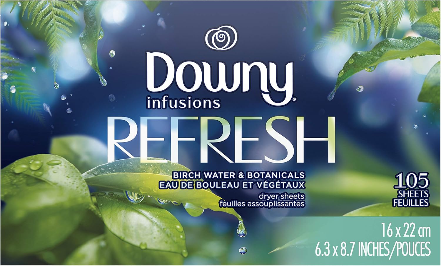 Downy Infusions Mega Dryer Sheets, Laundry Fabric Softener, CALM, Lavender and Vanilla Bean, 180 Count (3 box of 60 sheets)