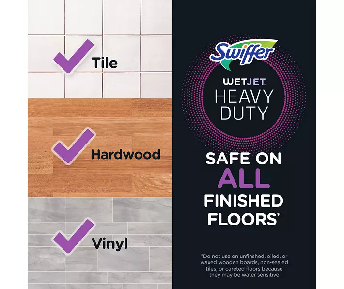 Swiffer WetJet Mop Starter Kit (1 Spray Mop, 5 Mopping Pads, 1 Floor Cleaner Liquid Solution)