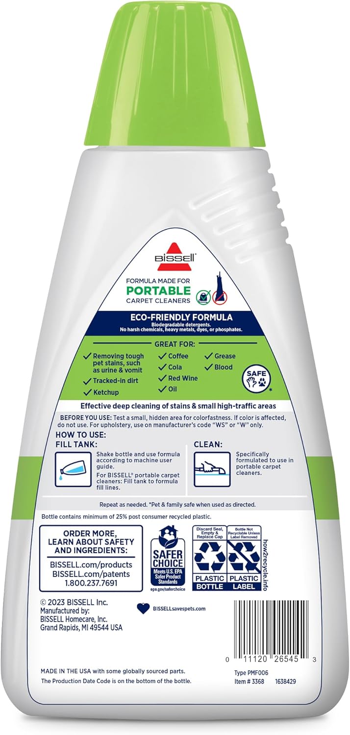 Bissell Professional Spot and Stain + Oxy Portable Machine Formula, 32 Fl Oz (Pack of 1)