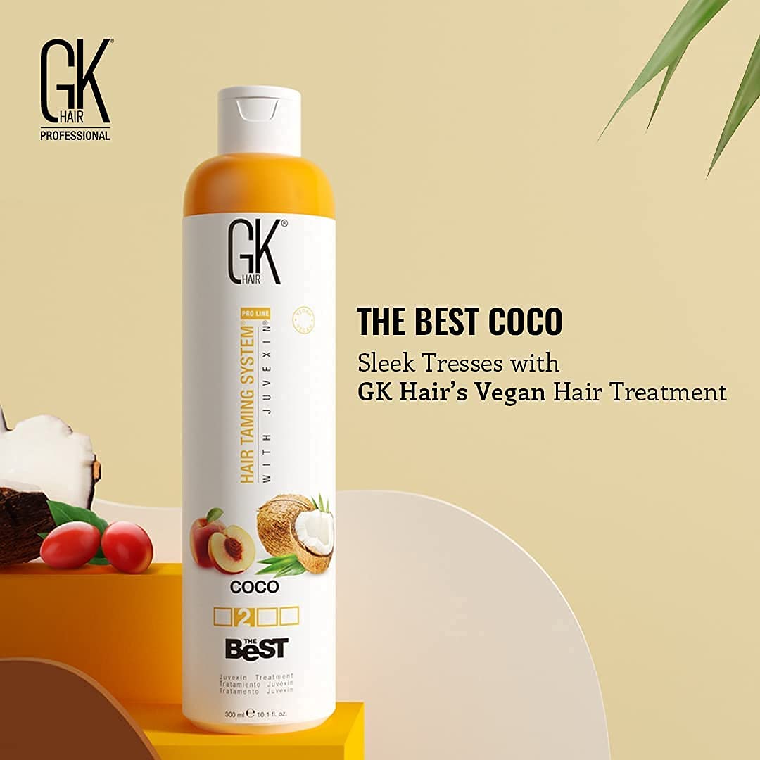 GK HAIR Global Keratin The Best (3.4 Fl Oz/100ml) Smoothing Keratin Hair Treatment - Professional Brazilian Complex Blowout Straightening For Silky Smooth & Frizz Free Hair