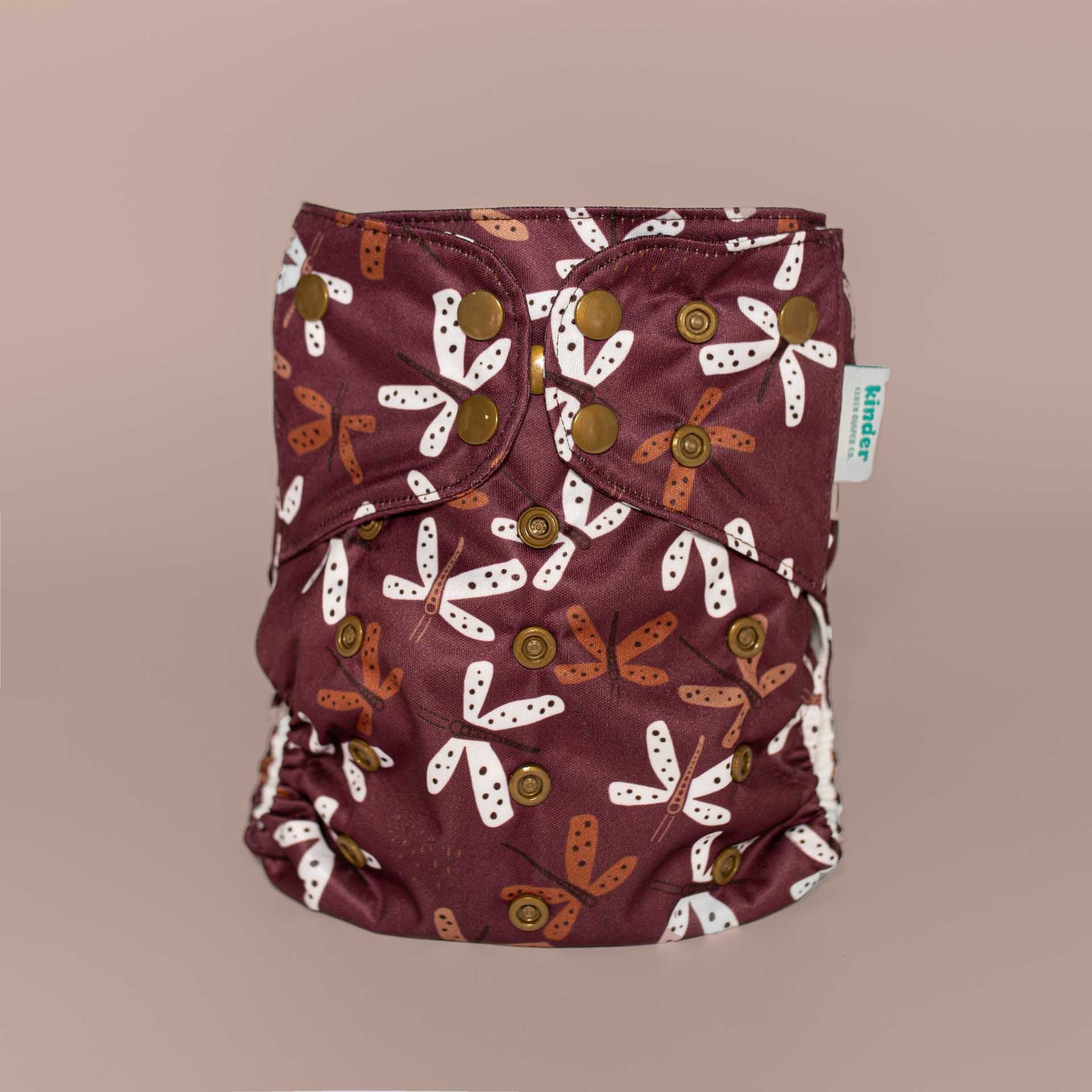 Kinder Cloth Diaper Co. Patterned Basics Pocket Cloth Diaper with Athletic Wicking Jersey