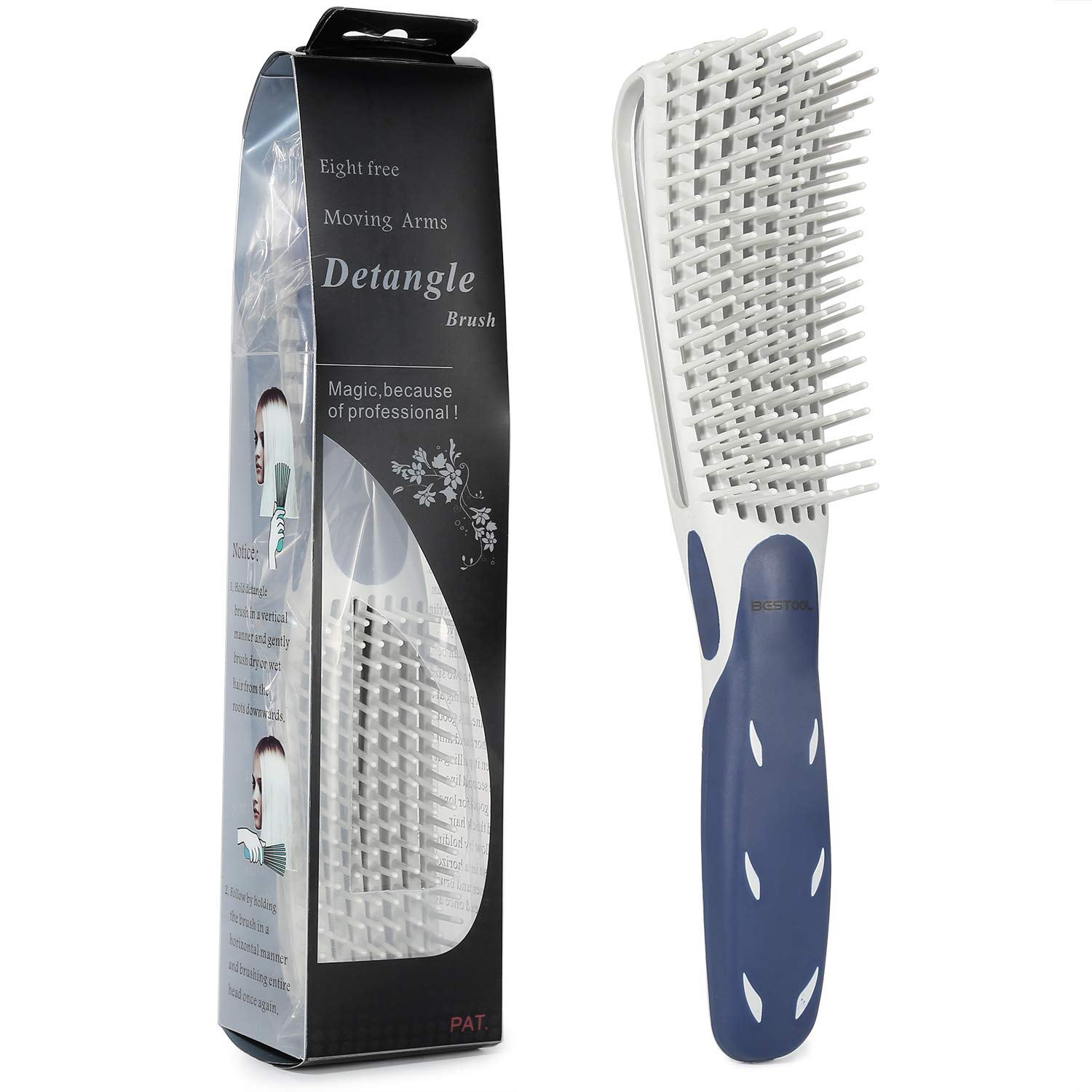 BESTOOL Hair Brush, Detangling Brush for Natural Black and Curly Hair (Pink, Afro 3/4abc), Ideal for Wet or Dry Hair