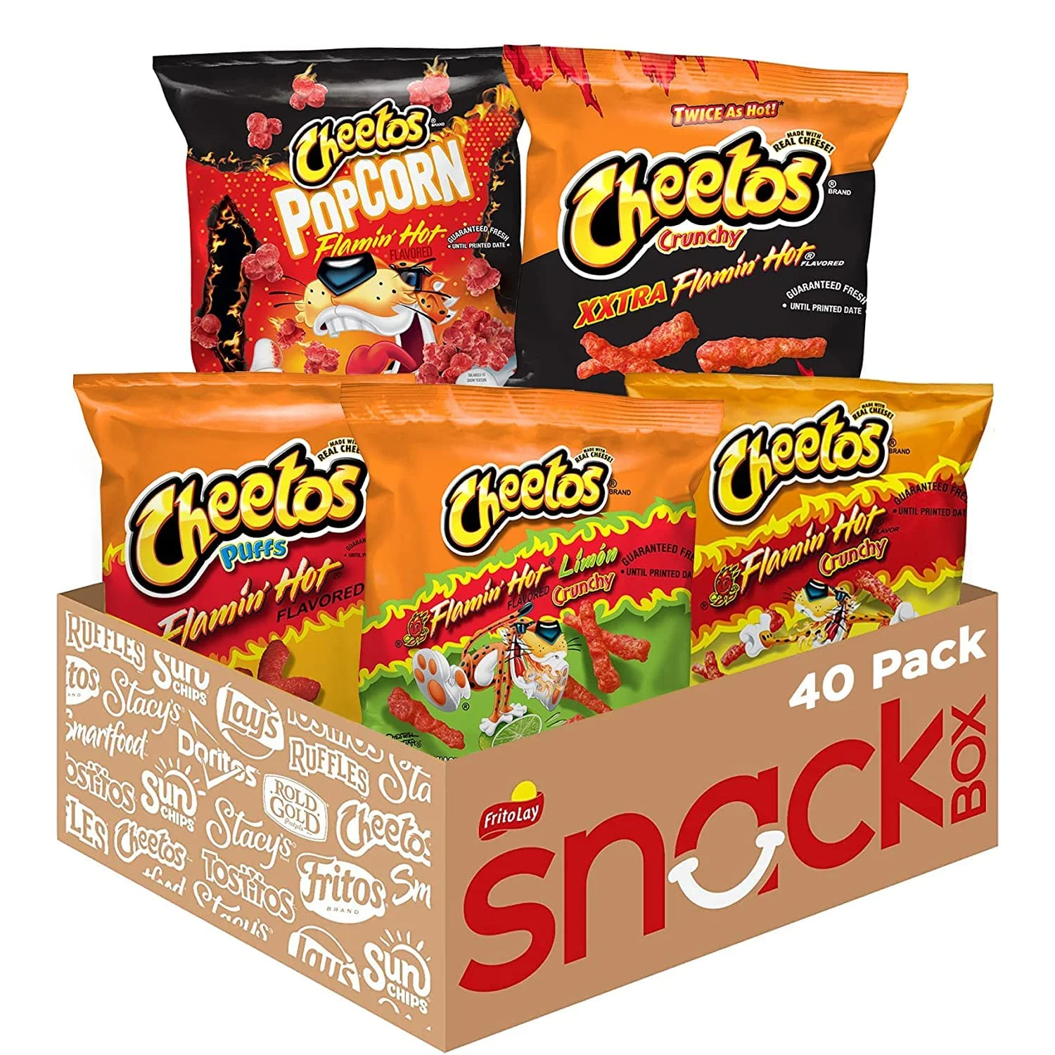 Cheetos Flamin' Hot Mix Variety Pack Snack Chips, 40 Count