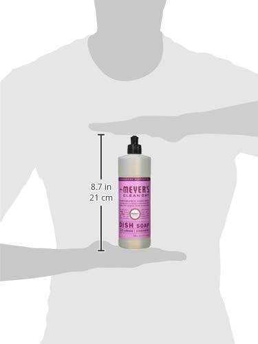 MRS. MEYER'S CLEAN DAY Liquid Dish Soap, Biodegradable Formula, Basil, 16 fl. oz - Pack of 3