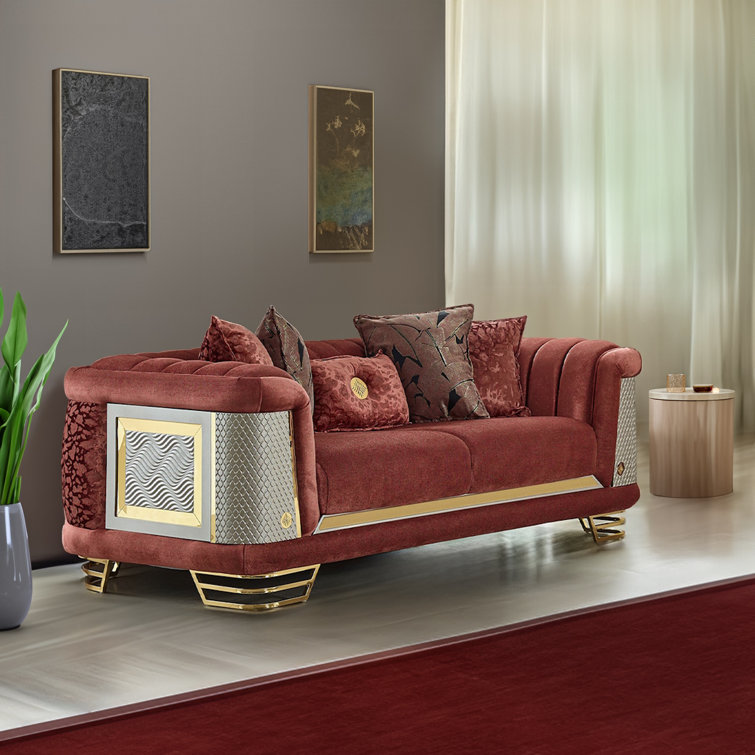 Ratni 4 - Piece Velvet Living Room Set