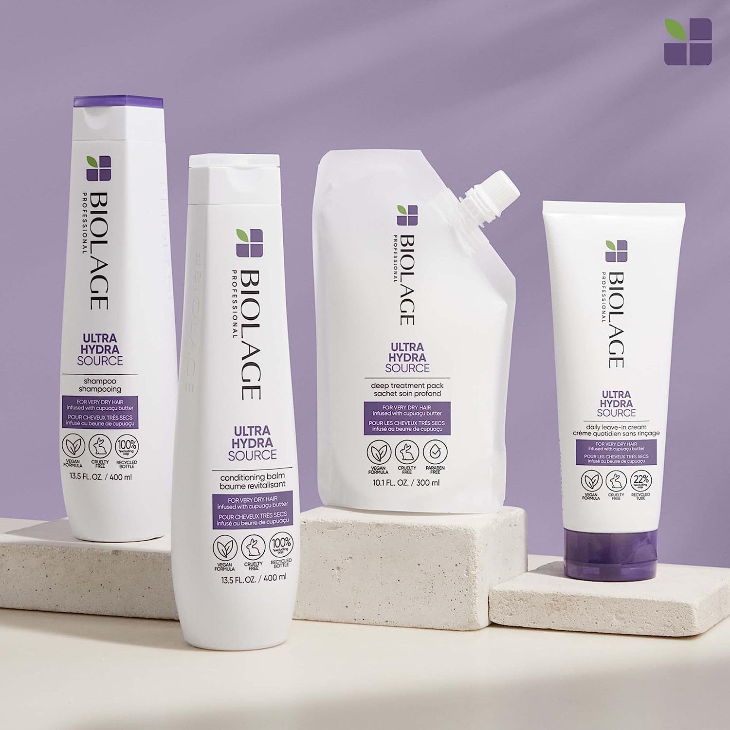 Biolage Ultra Hydra Source Conditioning Balm | Deep Hydrating Conditioner | Renews Hair’s Moisture | For Very Dry Hair | Silicone-Free | Vegan | Salon Conditioner