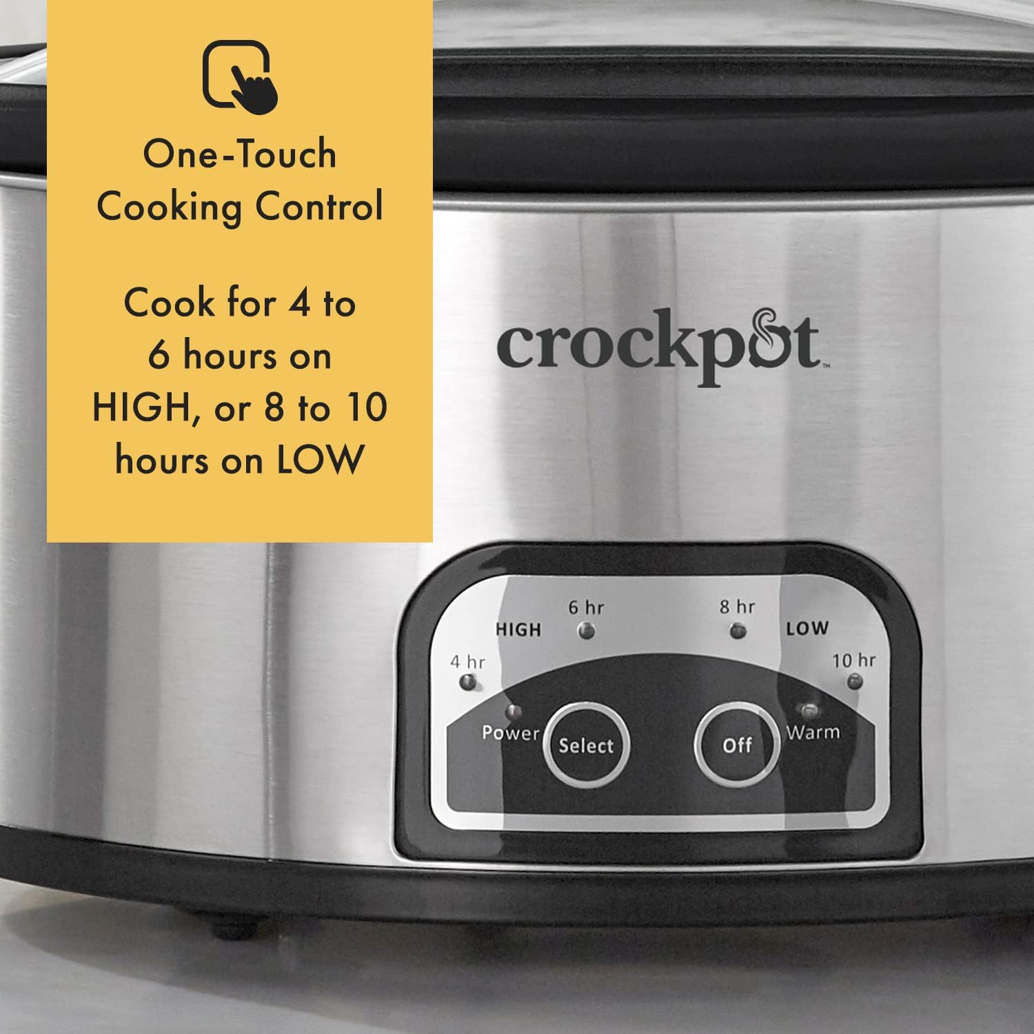 Crock-Pot Large 8-Quart Programmable Slow Cooker with Auto Warm Setting, Black Stainless Steel (Pack of 1)