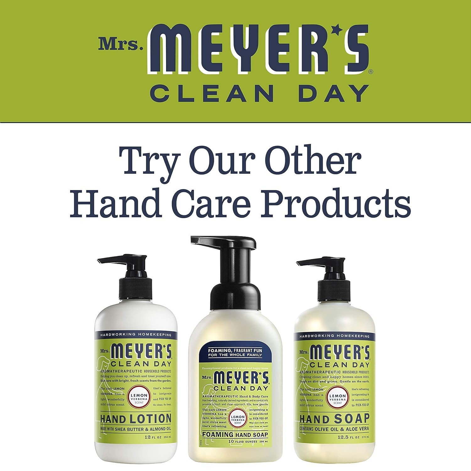 MRS. MEYER'S CLEAN DAY Liquid Hand Soap Refill, Cruelty Free and Biodegradable Formula, Lemon Verbena Scent, 33 oz
