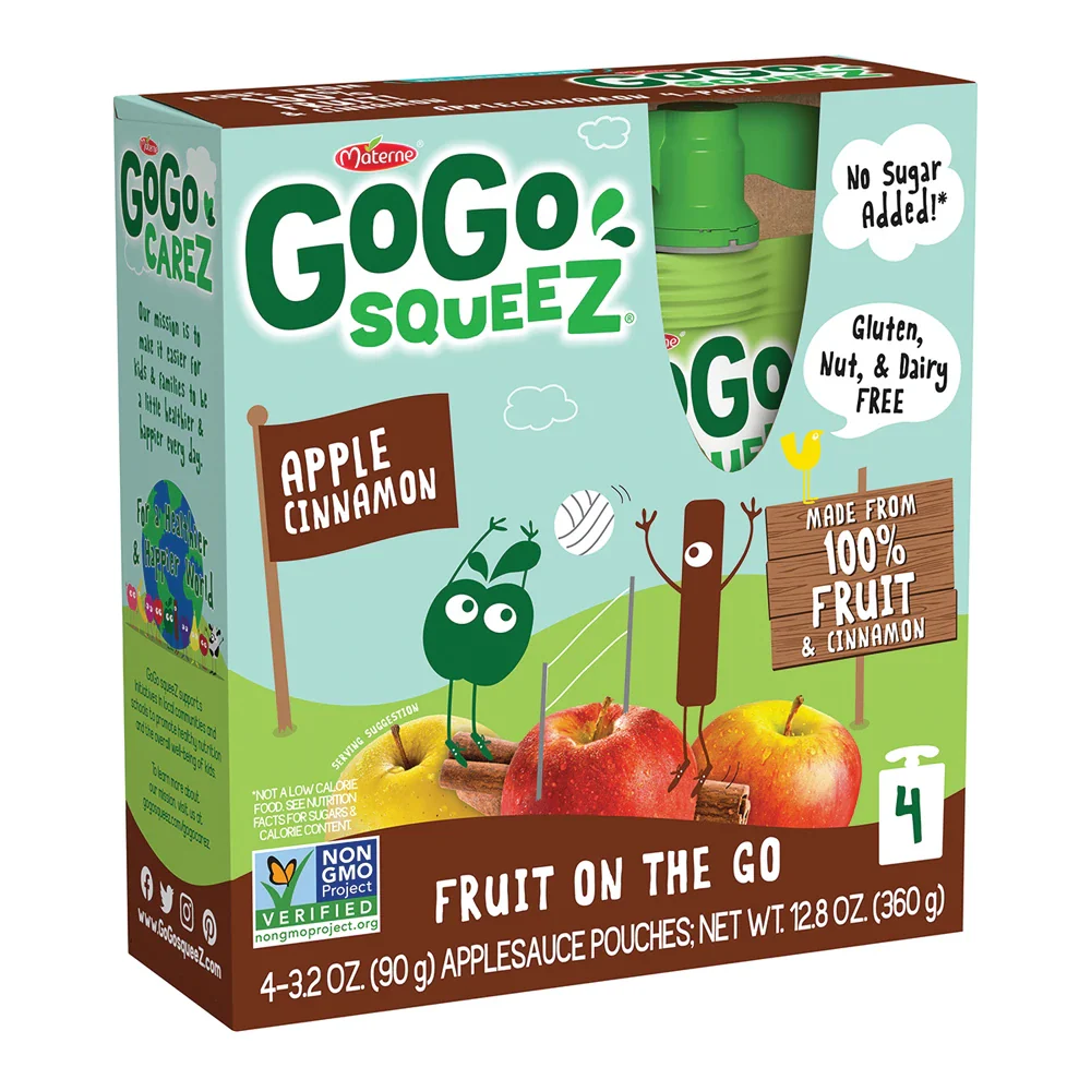 GoGo Squeeze Apple Cinnamon, 12.8oz | Pack of 12