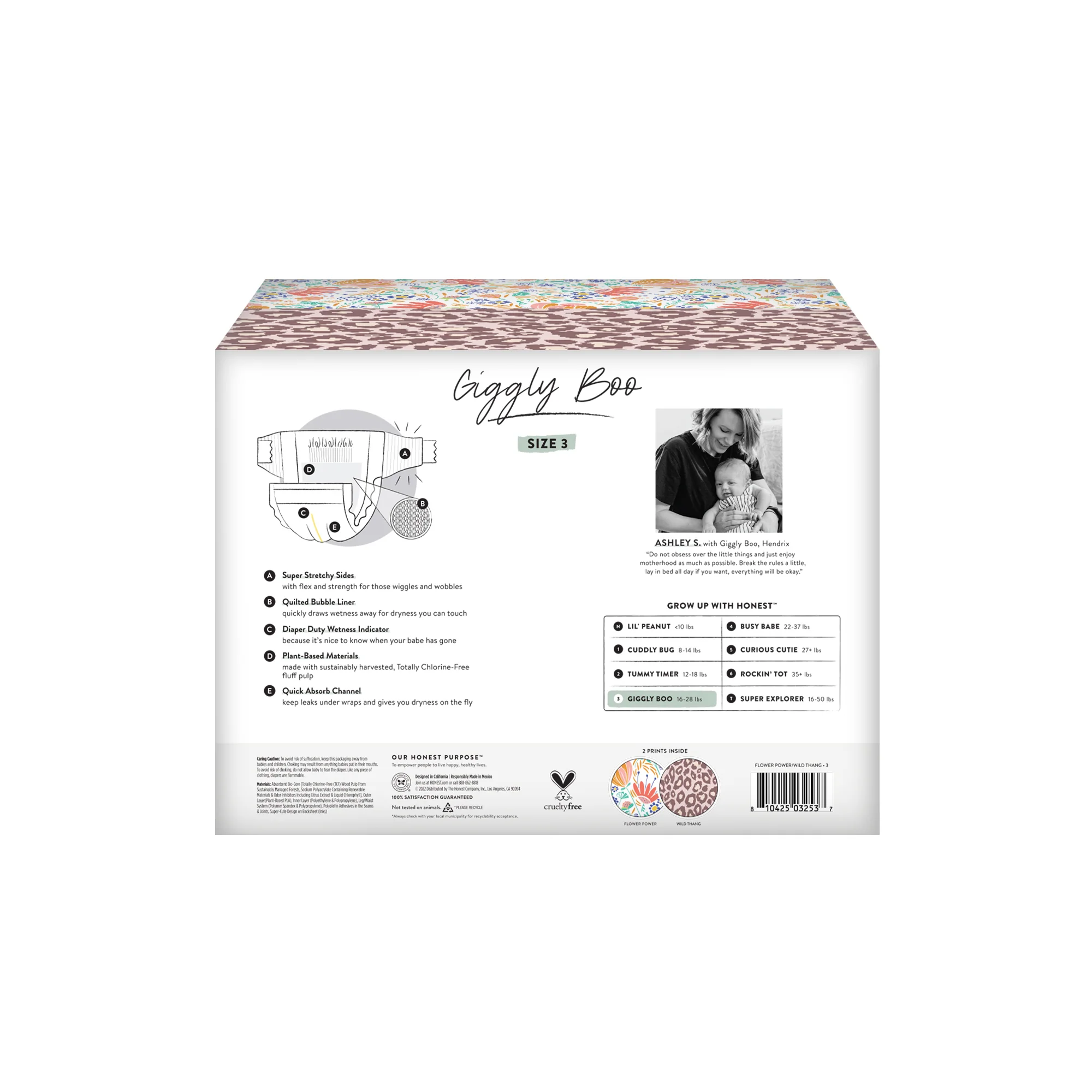 The Honest Company Club Box Size 3 68Ct Flower Power Wild Thing