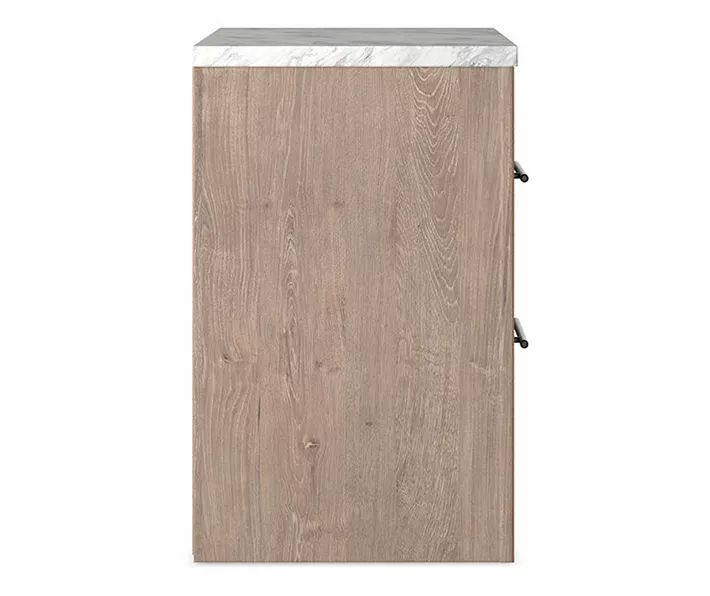 Senniberg Oak & Faux Calcutta 2-Drawer Nightstand