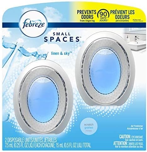 Febreze Small Spaces Air Freshener Linen & Sky, .25 fl. oz., Pack of 4
