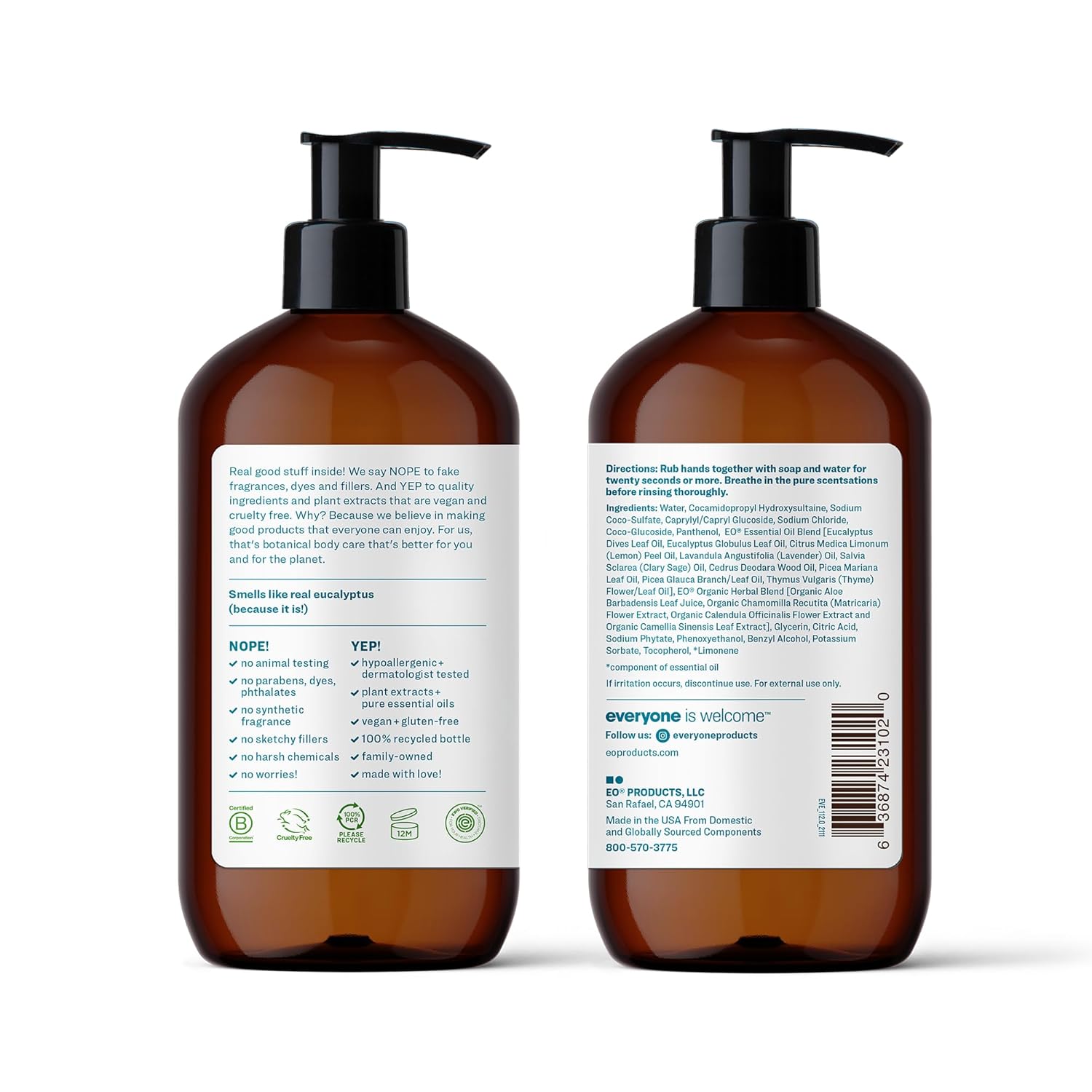 Everyone Liquid Hand Soap, 12.75 Ounce (Pack of 3), Meyer Lemon and Mandarin, Plant-Based Cleanser with Pure Essential Oils