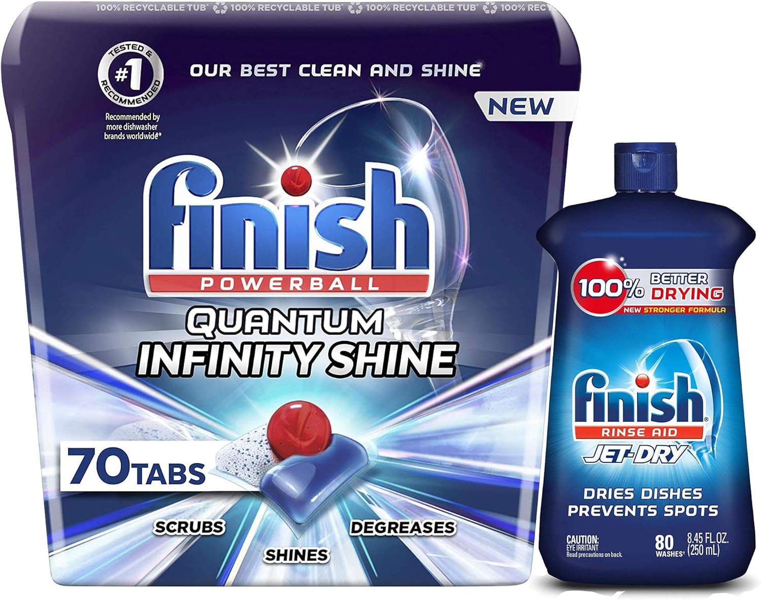 Finish Jet-Dry Rinse Aid, Dishwasher Rinse Agent & Drying Agent, 8.45 Fl Oz (Packaging May Vary)