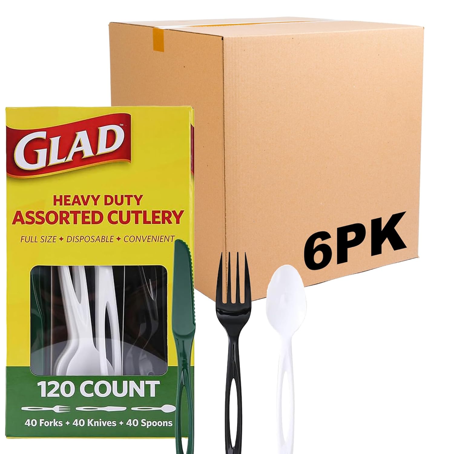Glad, 240 Count (Pack of 1), Clear Assorted Cutlery