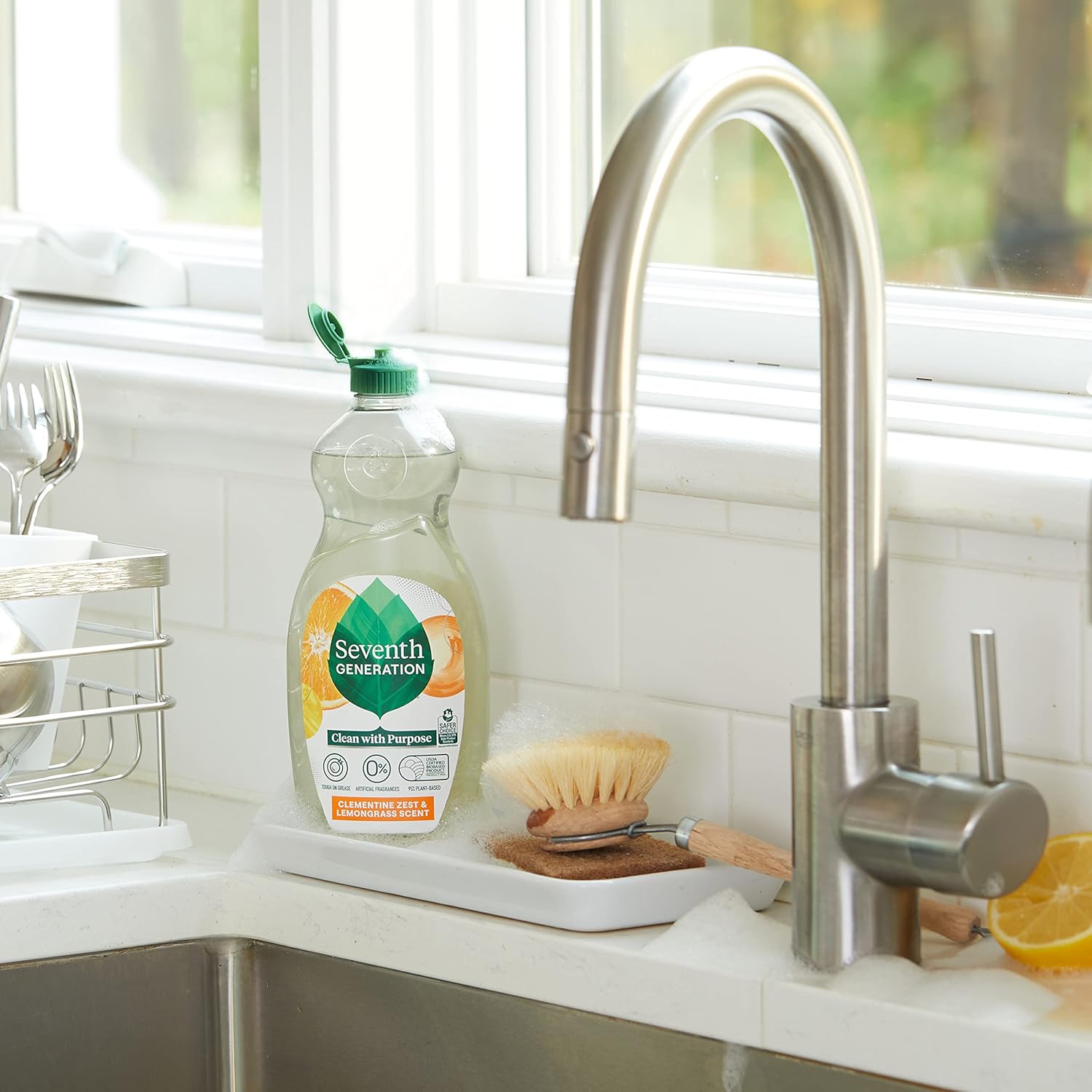 Seventh Generation Dish Liquid Soap Free & Clear liquid soap Pack of 6 Dishwashing Soap Dish Soap for sensitive skin 19 oz