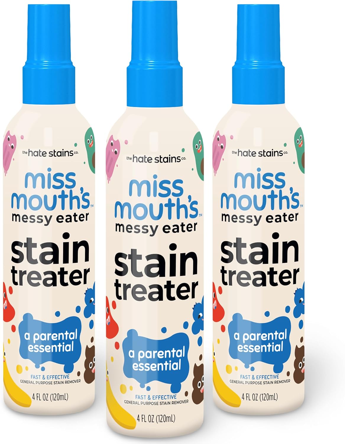 Miss Mouth's Messy Eater Stain Treater Spray - 4oz Stain Remover - Newborn & Baby Essentials - No Dry Cleaning Food, Grease, Coffee Off Laundry, Underwear, Fabric