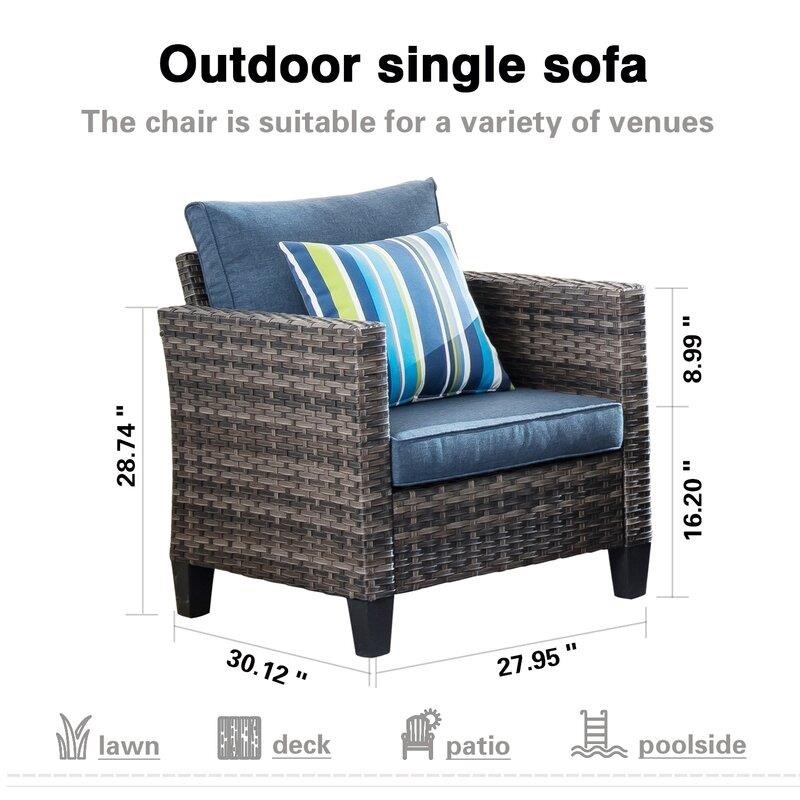 Harshil 6 Piece Rattan Sofa Seating Group with Cushions