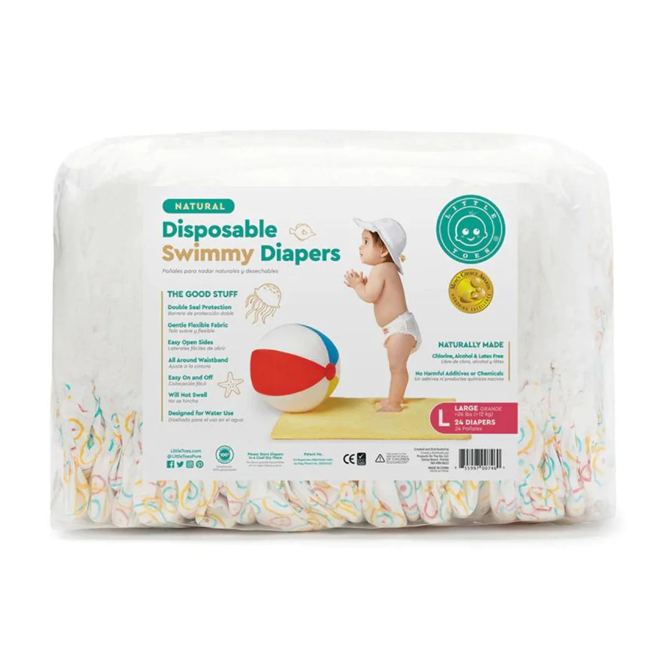 Little Toes Natural Disposable Swim Diapers - 24 Pack