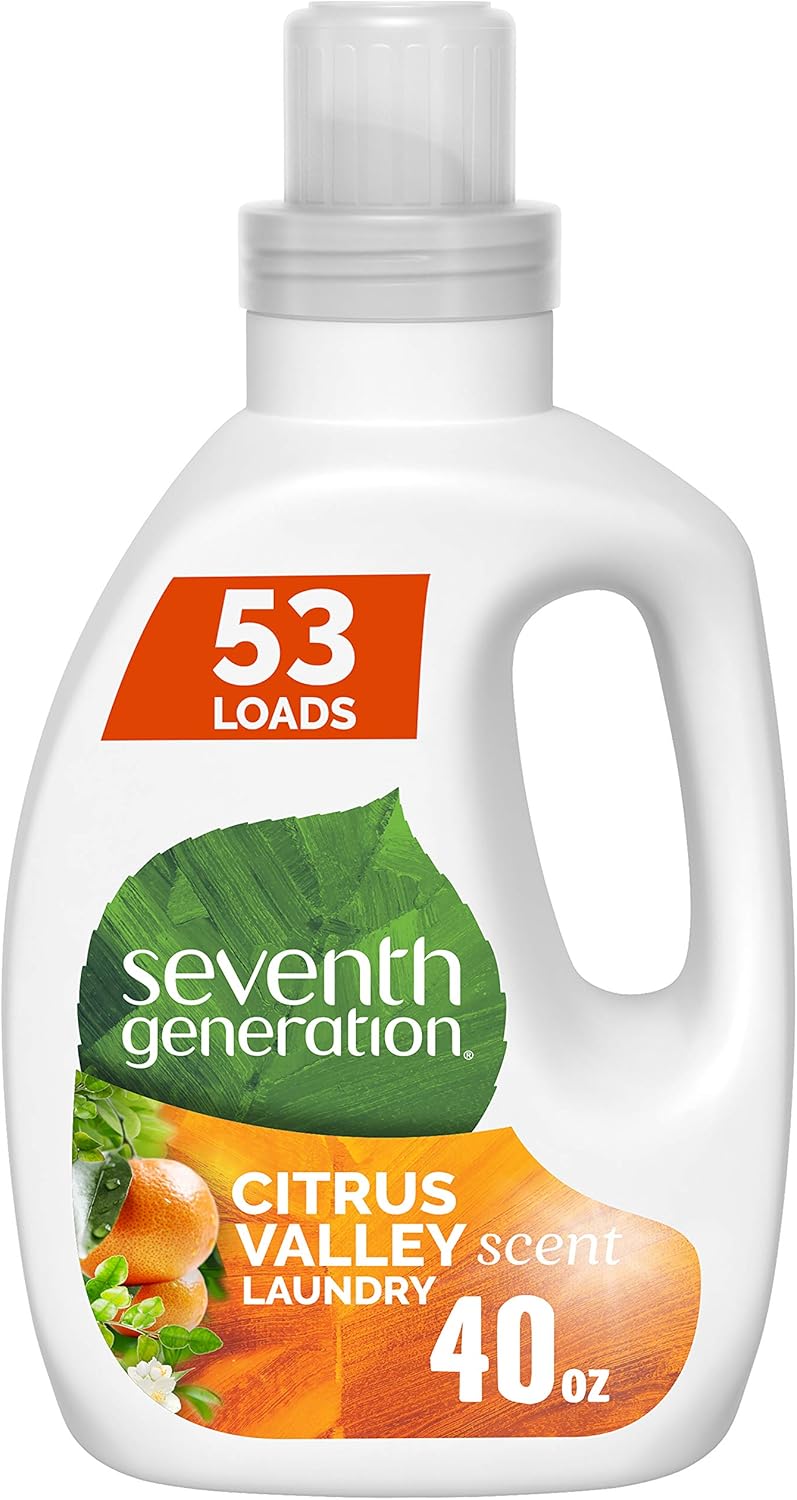 Seventh Generation Concentrated Laundry Detergent Liquid Free & Clear Fragrance Free 40 Fl Oz (Pack of 2)