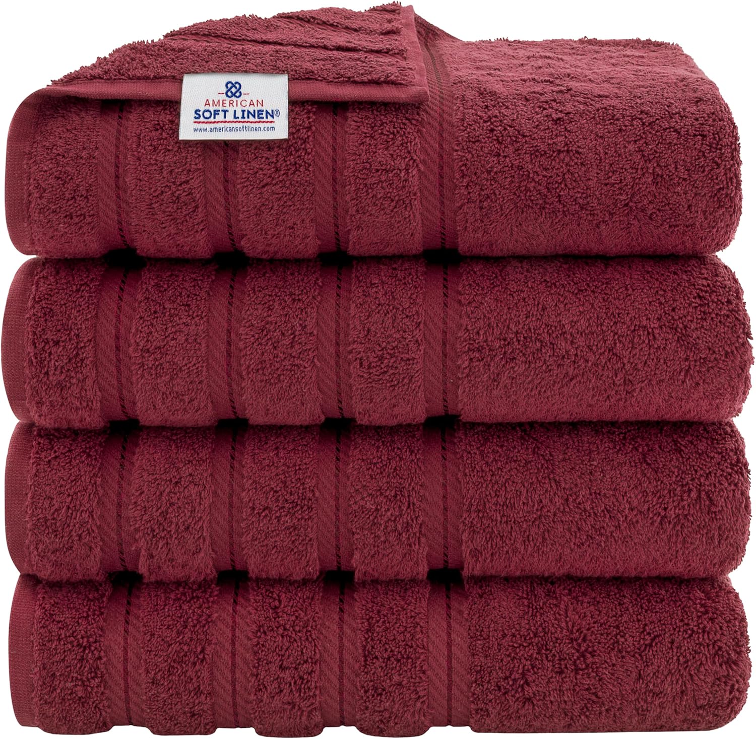 American Soft Linen Luxury 6 Piece Towel Set, 2 Bath Towels 2 Hand Towels 2 Washcloths, 100% Cotton Turkish Towels for Bathroom, Light Grey Towel Sets