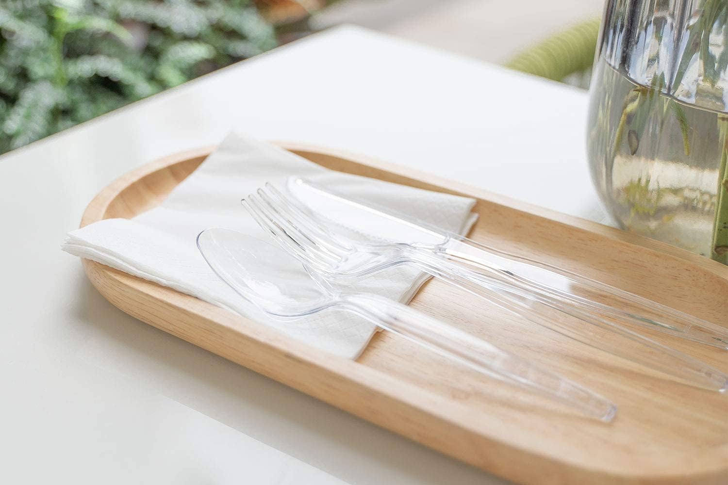 POSATE Heavy Weight Plastic Forks, Clear Disposable, 100 Count