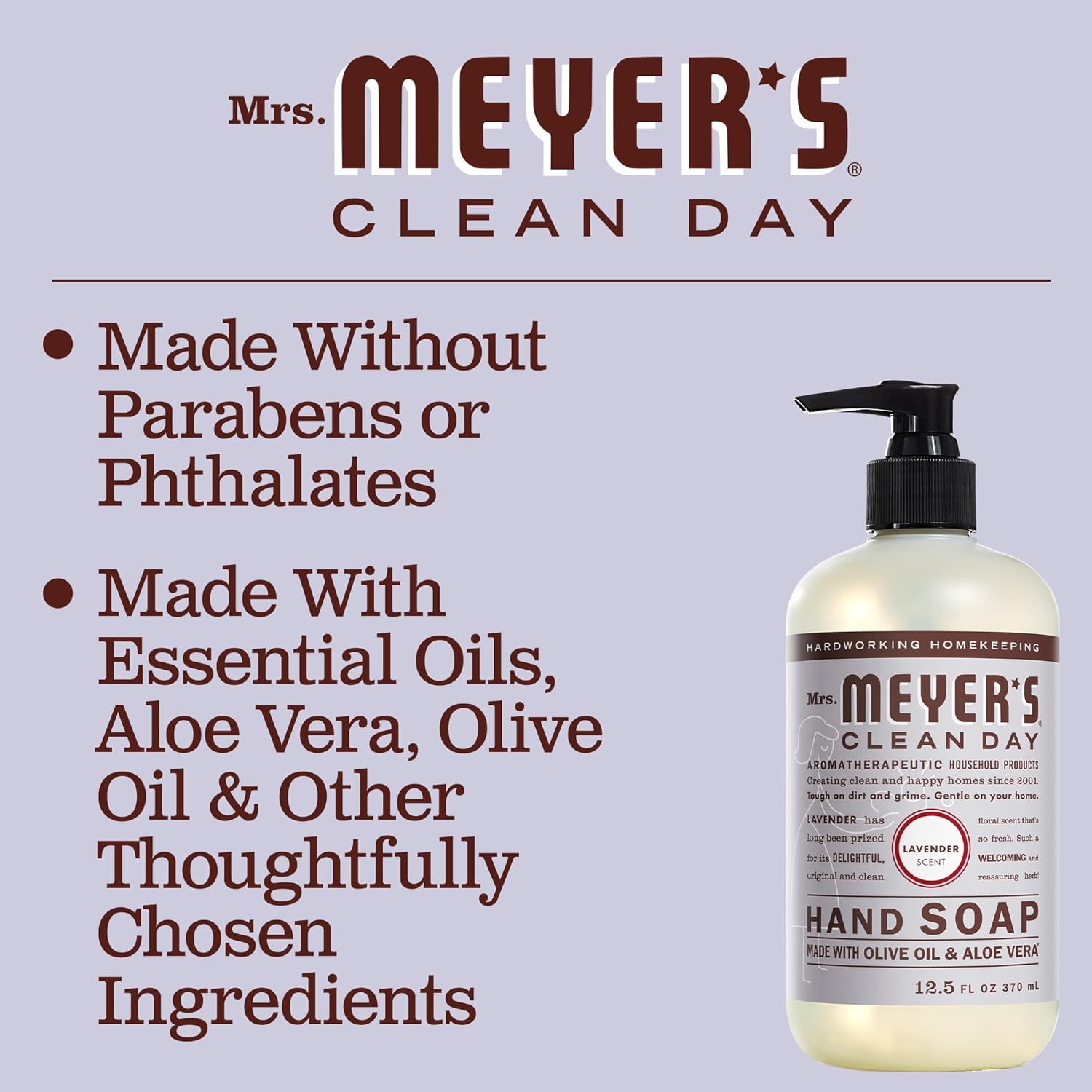 Mrs. Meyer's 651318EA Clean Day Liquid Hand Soap Refill, Lavender, 33 oz