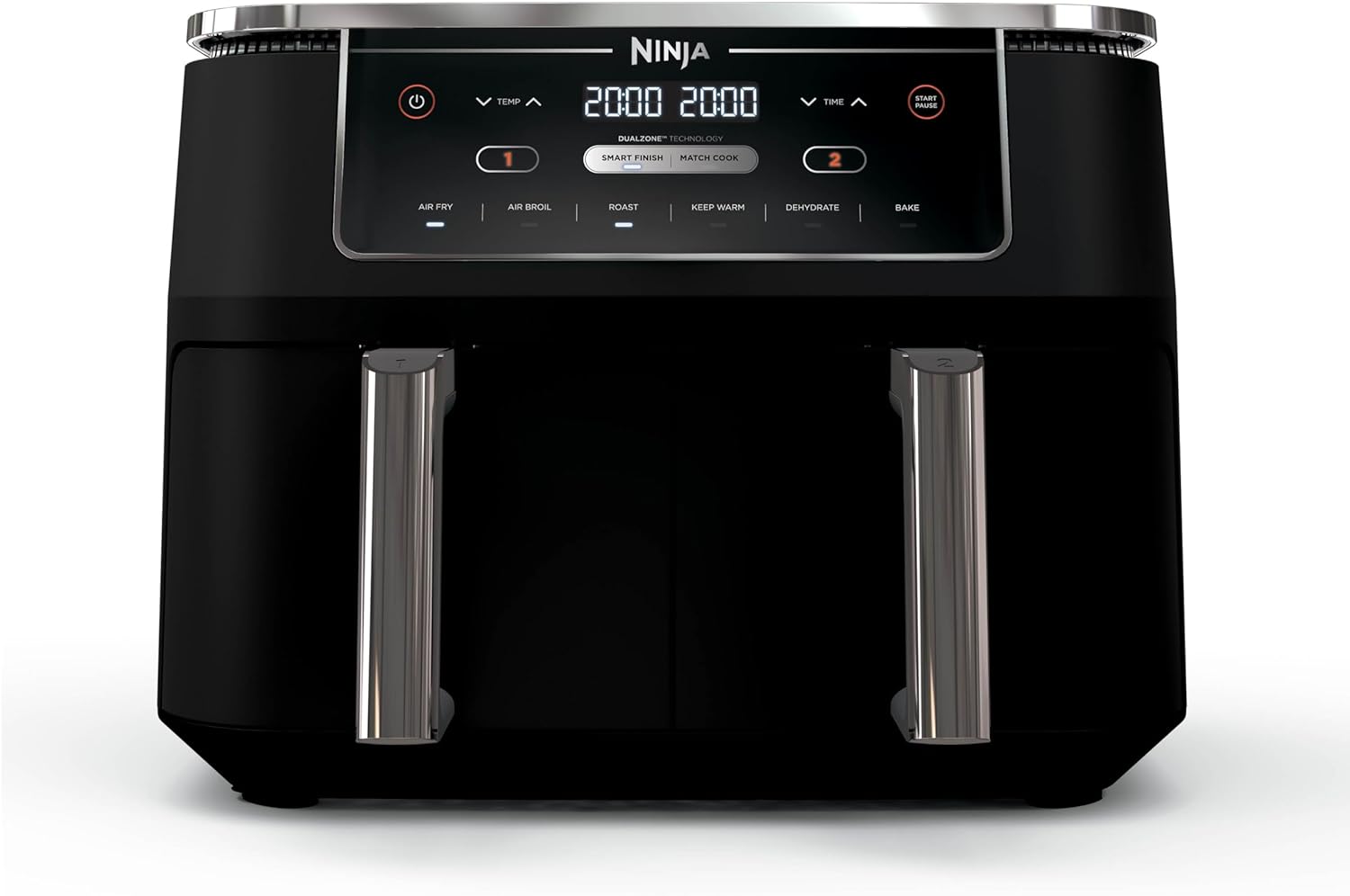 Ninja Air Fryer, Thermometer, Roast, Bake, Air Fry, Crisps, Broil, Reheats, Keep Warm, 10-in-1, Fries, Frozen Food, Veggies, and Meat, Quick Meals, Healthy Meals, Less Oil, 10 QT, Grey, DZ550