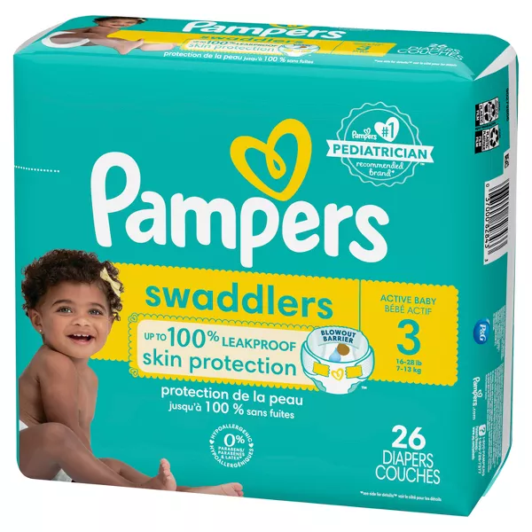 Pampers Swaddlers Active Baby Diaper Size 3-26  Count