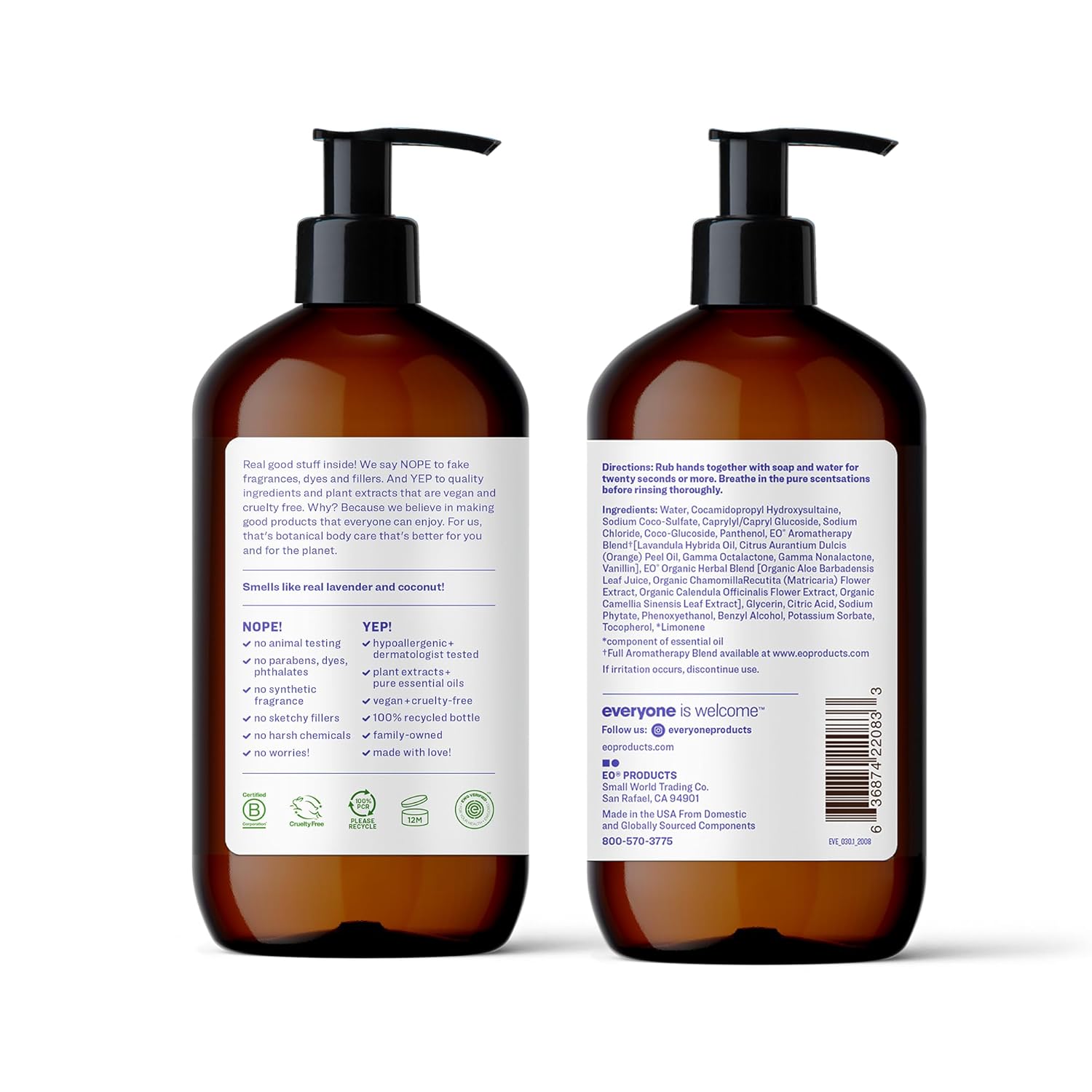 Everyone Liquid Hand Soap, 12.75 Ounce (Pack of 3), Meyer Lemon and Mandarin, Plant-Based Cleanser with Pure Essential Oils