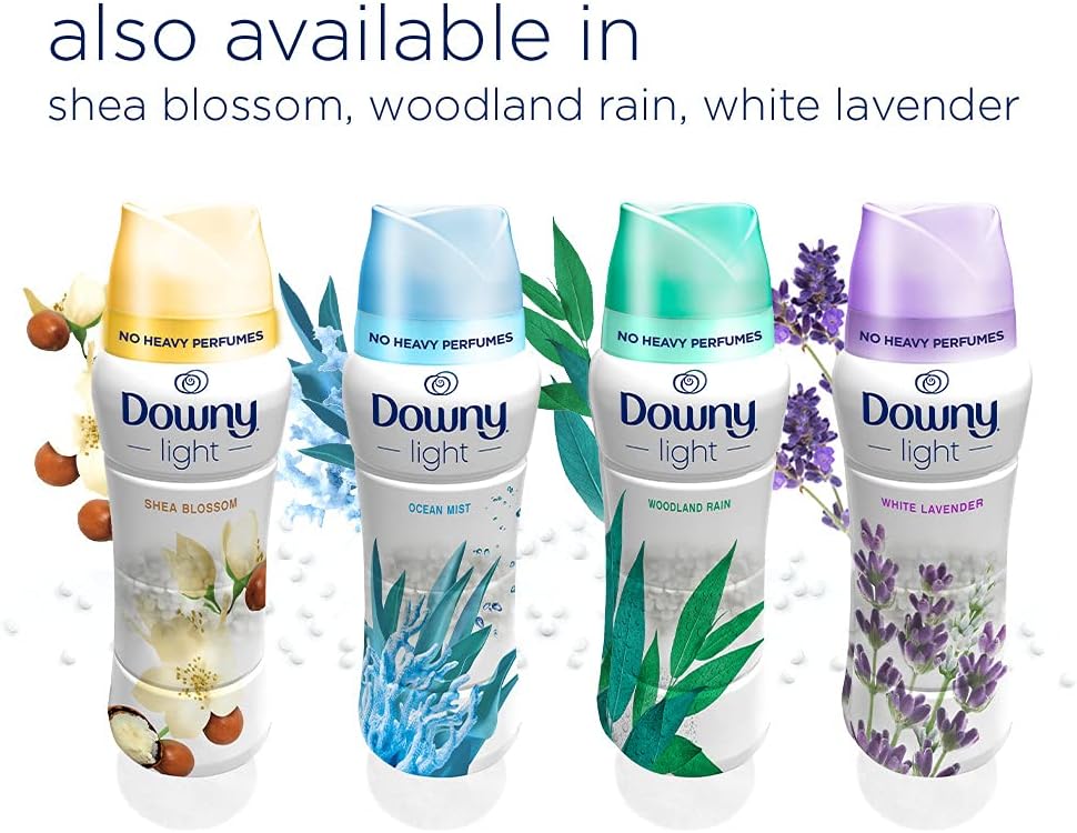 Downy Light In Wash Scent Booster Beads, Ocean Mist Scent, 24 oz, Downy Scent Booster Beads, Laundry Beads, No Heavy Perfumes