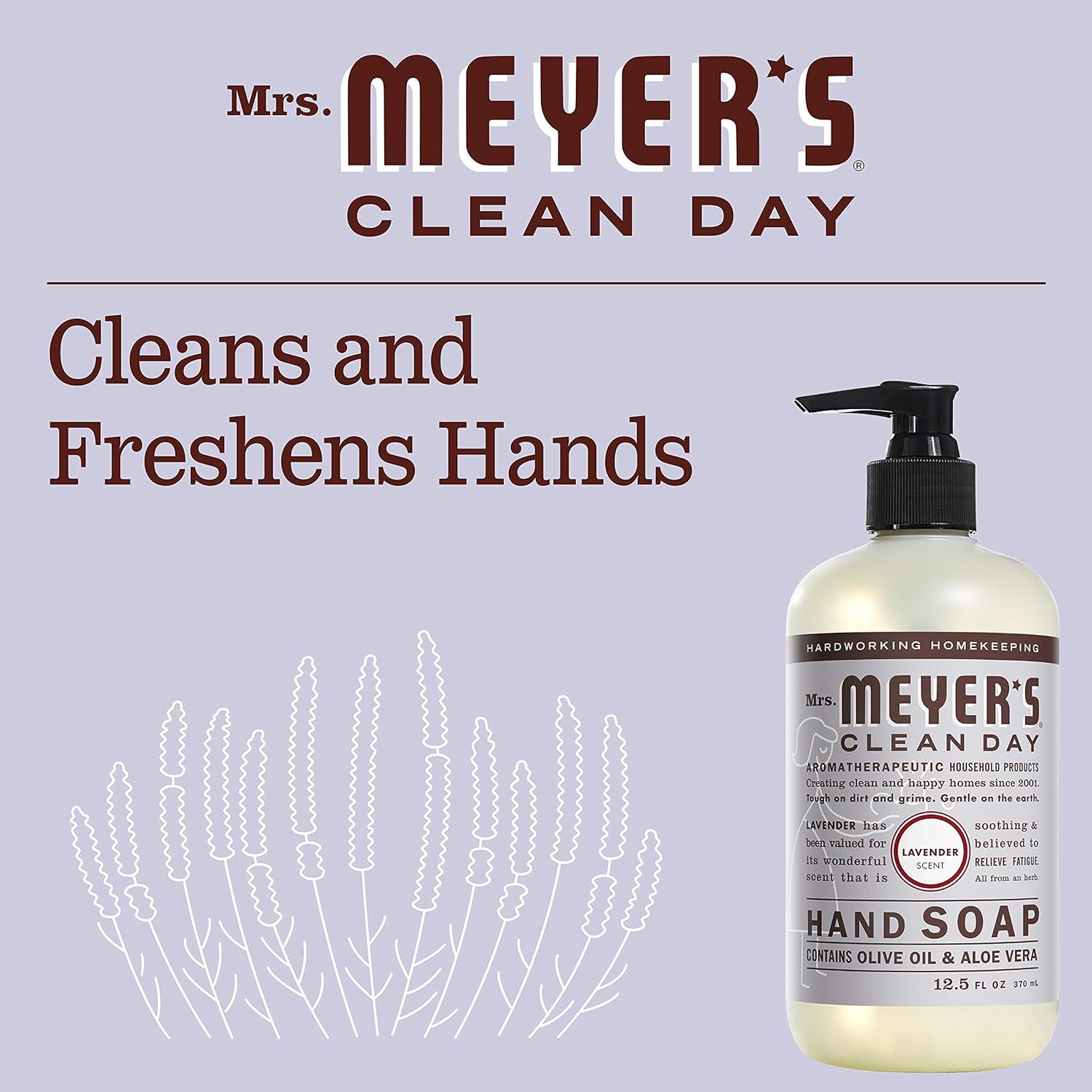 Mrs. Meyer's 651318EA Clean Day Liquid Hand Soap Refill, Lavender, 33 oz
