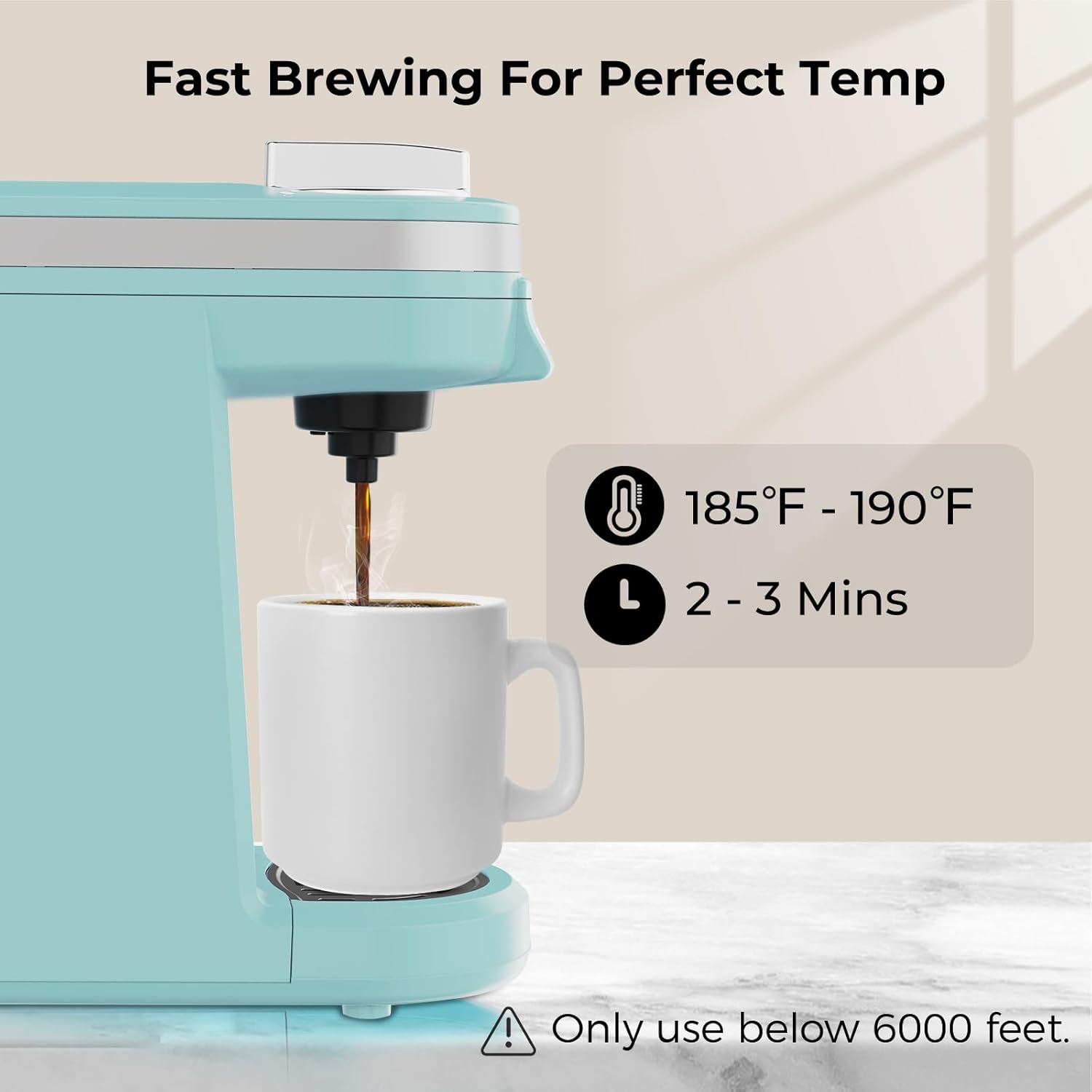 CHULUX Single Serve Coffee Maker for K Capsule and Ground Coffee, Single Cup Coffee Machine, Black