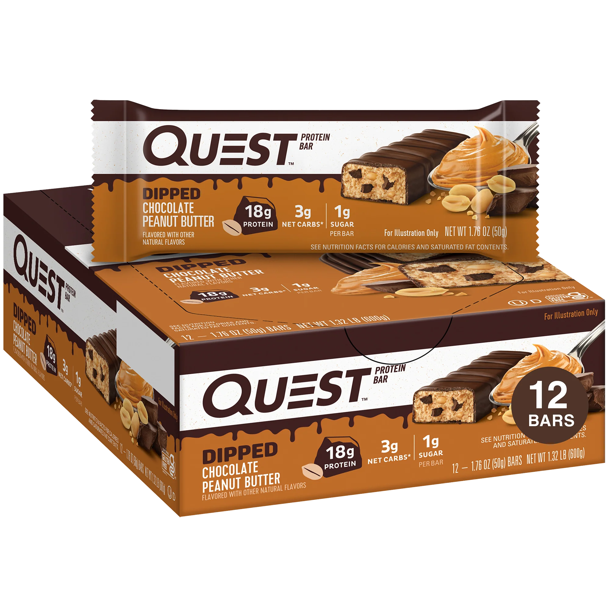 Dipped Chocolate Peanut Butter Protein Bar