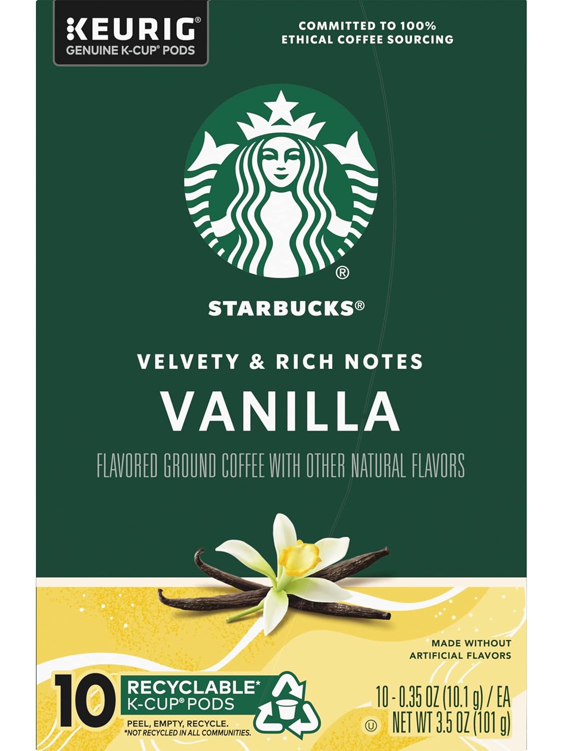 Starbucks K-Cup Coffee Pods, Starbucks Blonde Roast Coffee, Veranda Blend for Keurig Brewers, 100% Arabica, 6 boxes (60 pods total)
