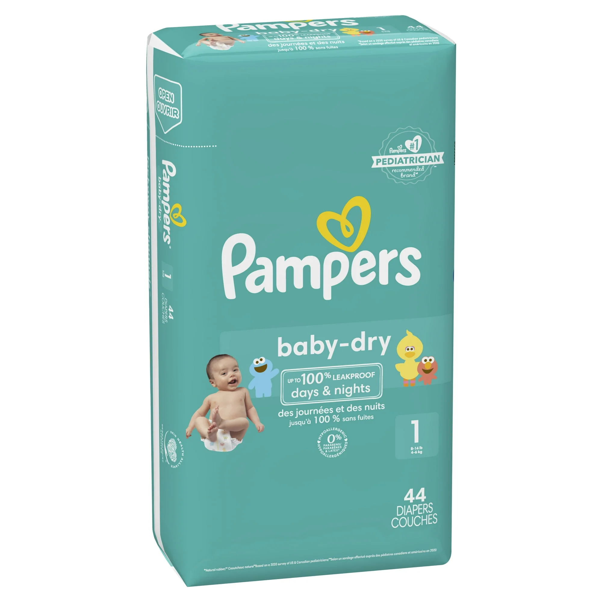 Pampers Baby Dry Diapers Size 1-44 Count
