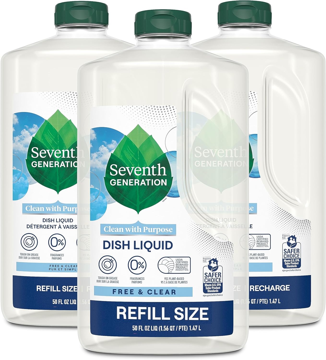 Seventh Generation Dish Liquid Soap Free & Clear liquid soap Pack of 6 Dishwashing Soap Dish Soap for sensitive skin 19 oz