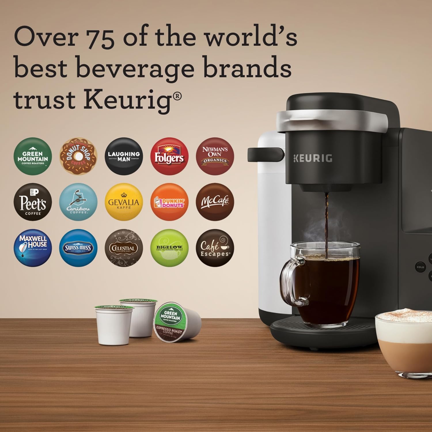 Keurig K-Cafe K-Duo Single Serve Coffee, Latte and Cappuccino Maker, 32 K-Cup Pods, Dark Charcoal