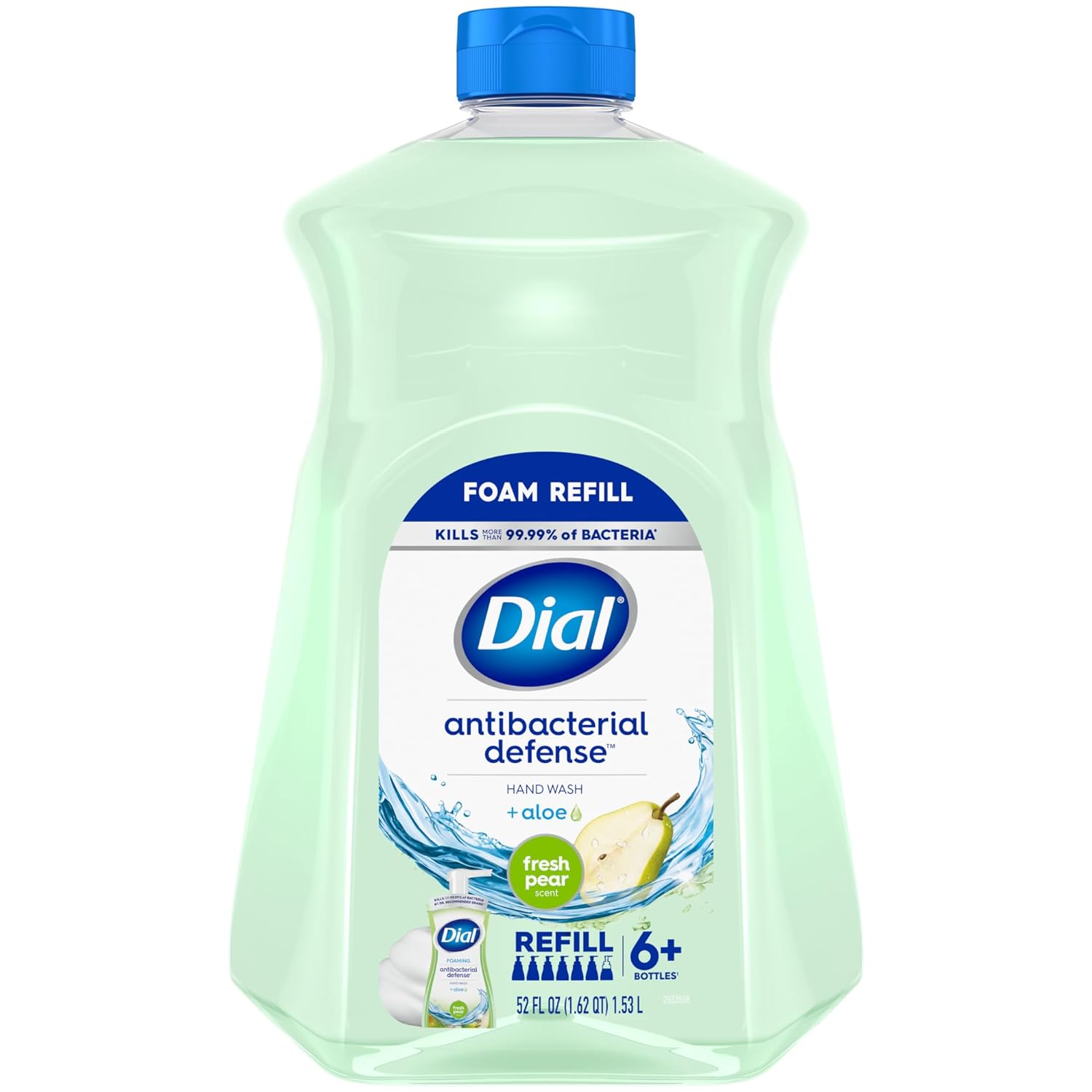 Dial Antibacterial Foaming Hand Soap Refill, Spring Water, 52 fl oz