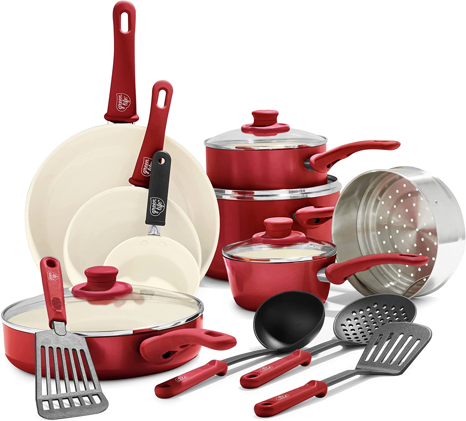 Ceramic non-stick 12-piece pan set