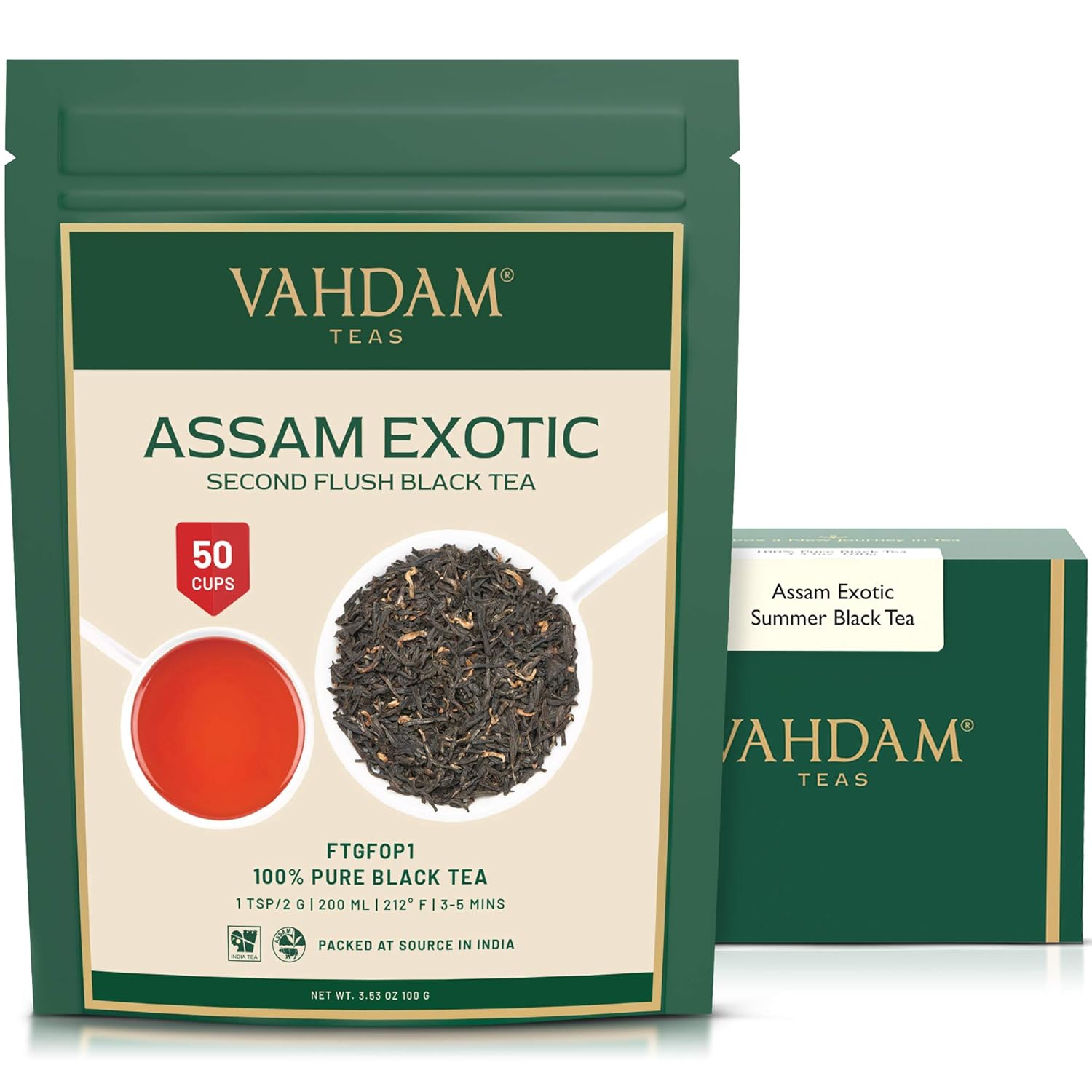 VAHDAM, Organic Turmeric Ginger Herbal Tea Bags (100 Pyramid Tea Bags) Caffeine Free, Non GMO, Gluten Free | 100% Pure Herbal Blend - Savory & Spicy | Plant-Based Tea Bags | Resealable Ziplock Pouch